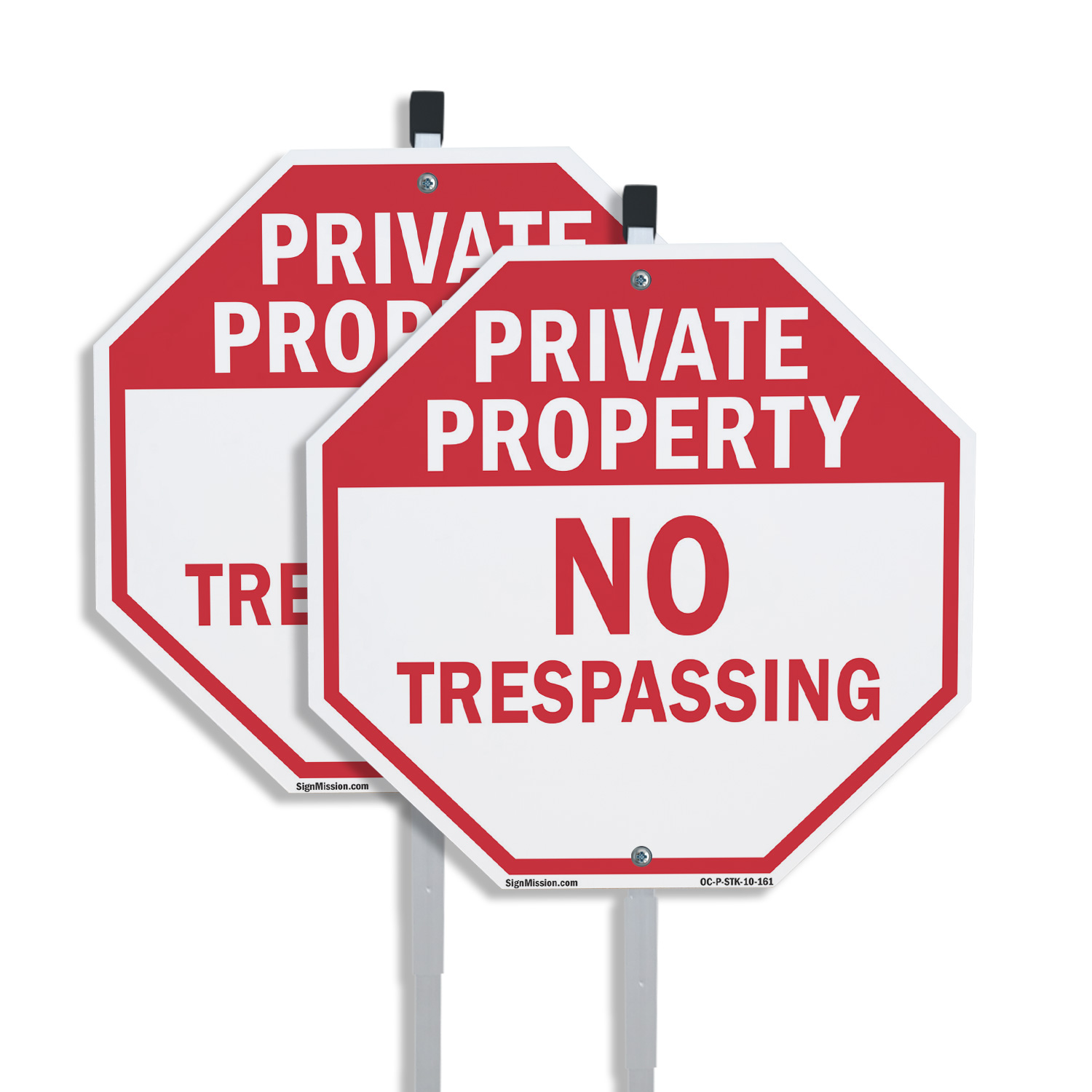 Private Property No Trespassing Octagon Sign With Stake Weather Resistant - Picture 11 of 14