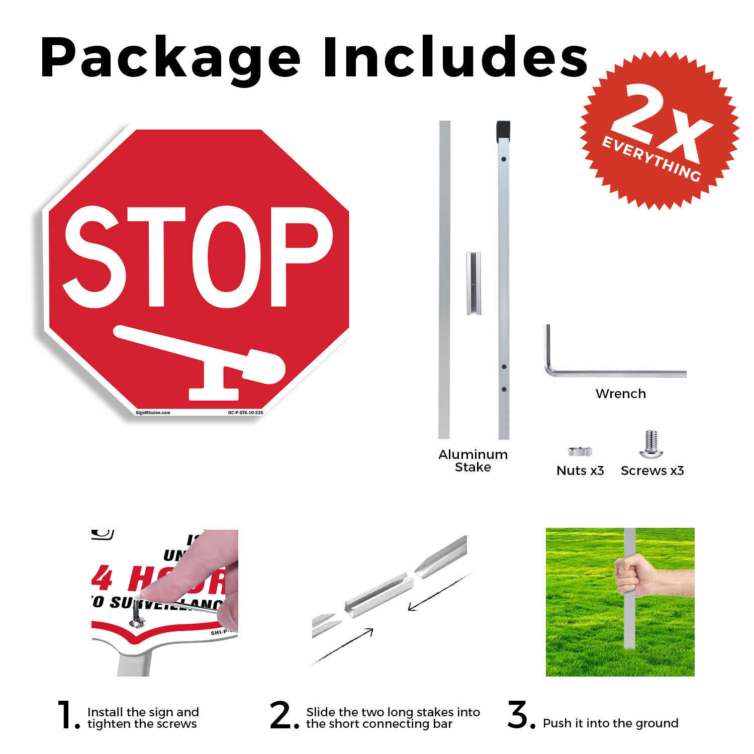 OLANZU Stop Sign 30 X 30 Inches - 3M Engineer Grade Aluminum - UV Protected And Weather Resistant - Honeycomb Reflective Stop Signs Traffic - Waterproof And Rust Free Metal Stop Sign