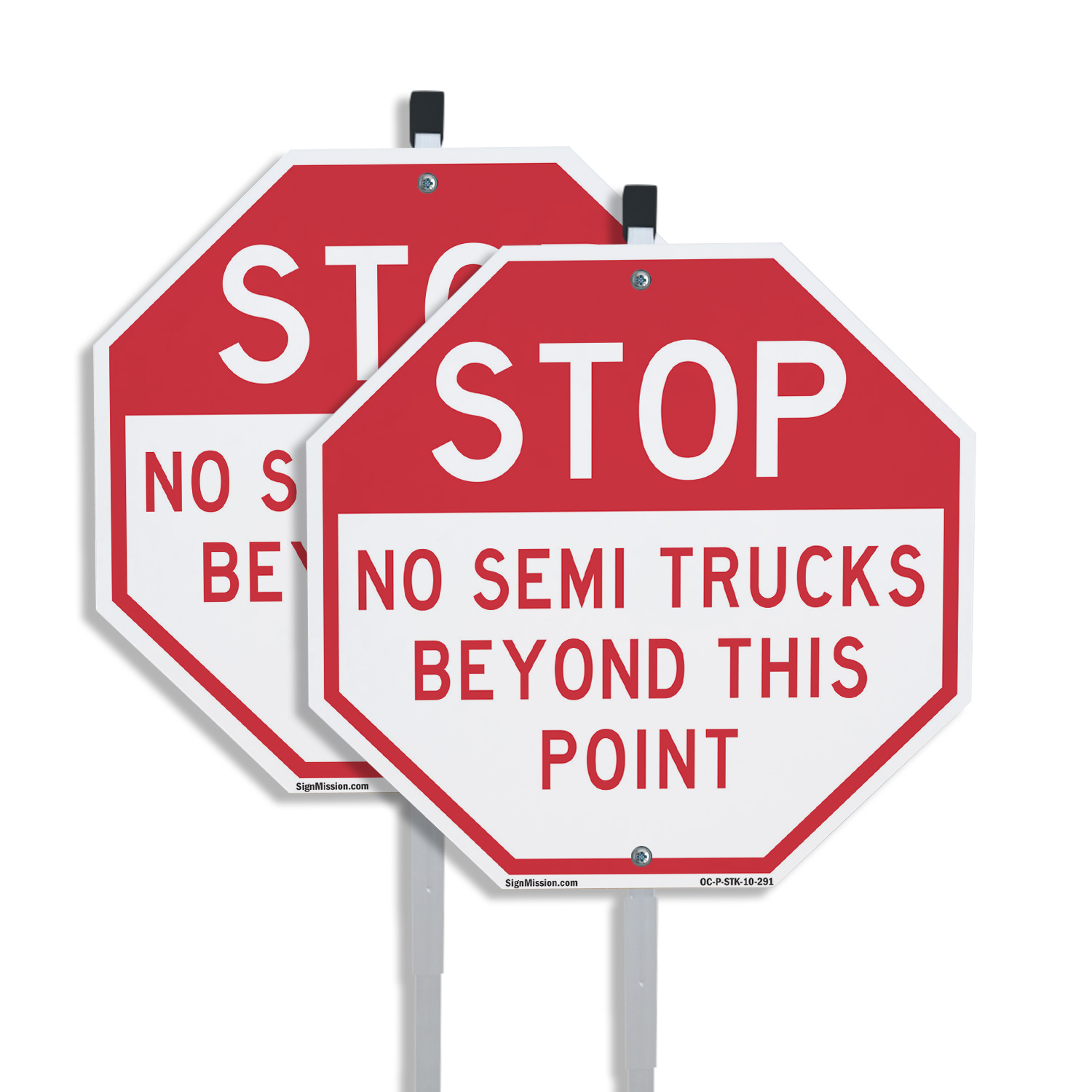 Stop No Semi Trucks Beyond This P Octagon Sign With Stake Weather Resistant - Picture 11 of 14