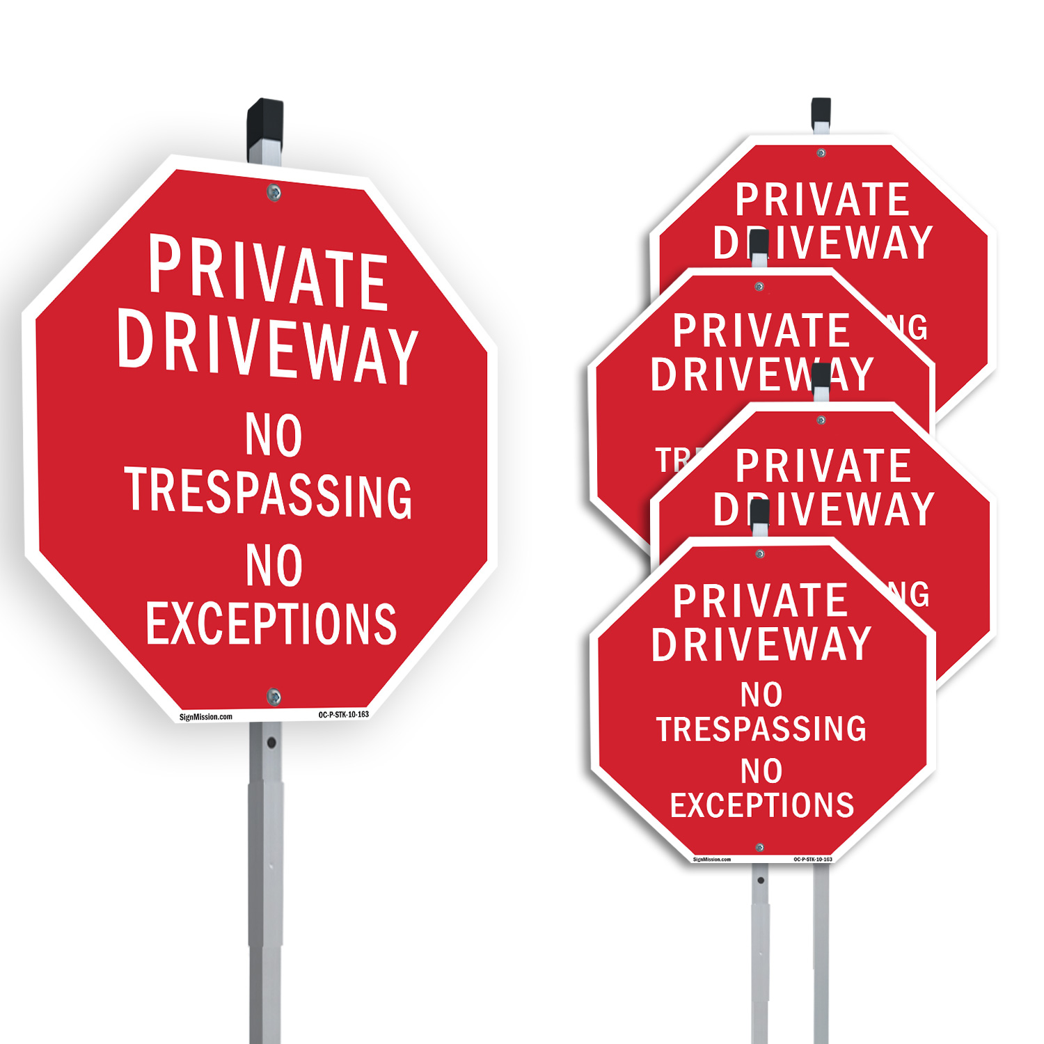 Private Driveway No Trespassing N Octagon Sign With Stake Weather Resistant - Picture 11 of 14
