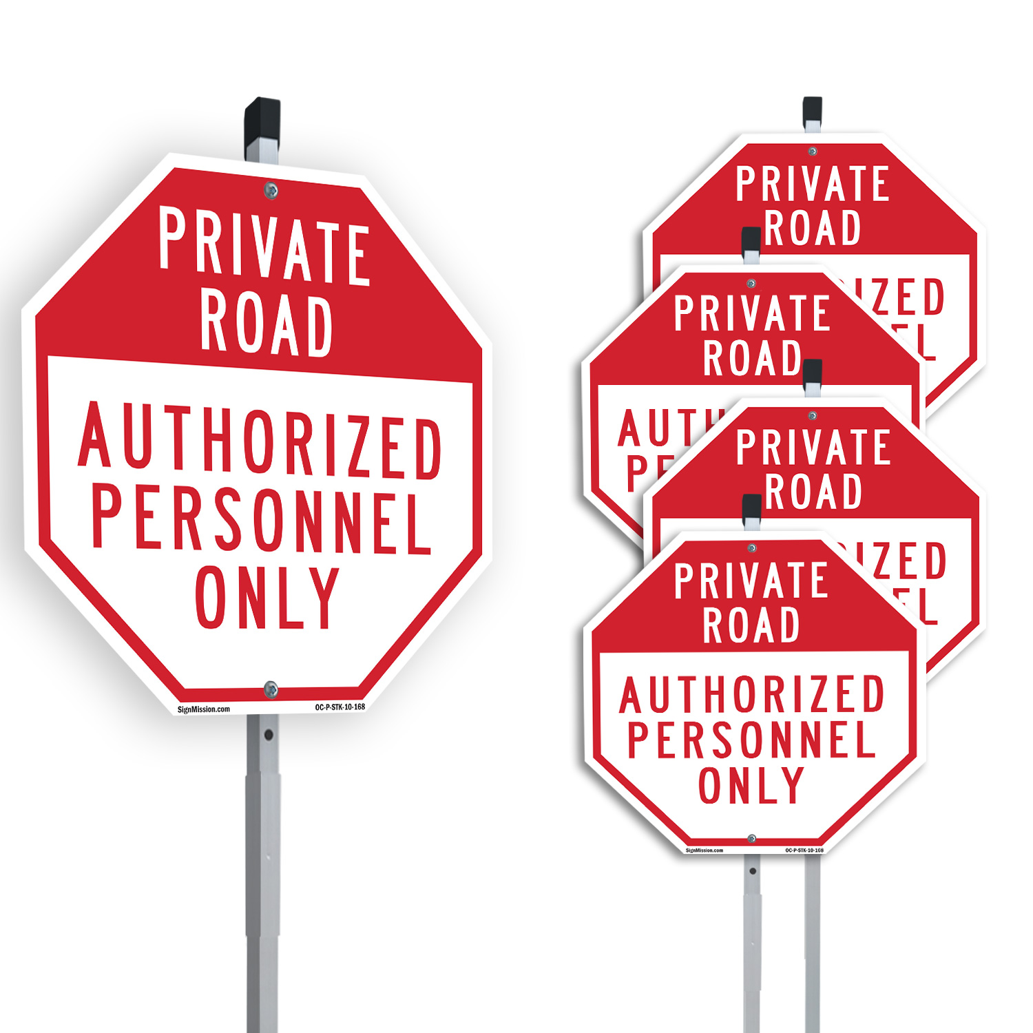 Private Road Authorized Personnel Octagon Sign With Stake Weather Resistant - Picture 13 of 14