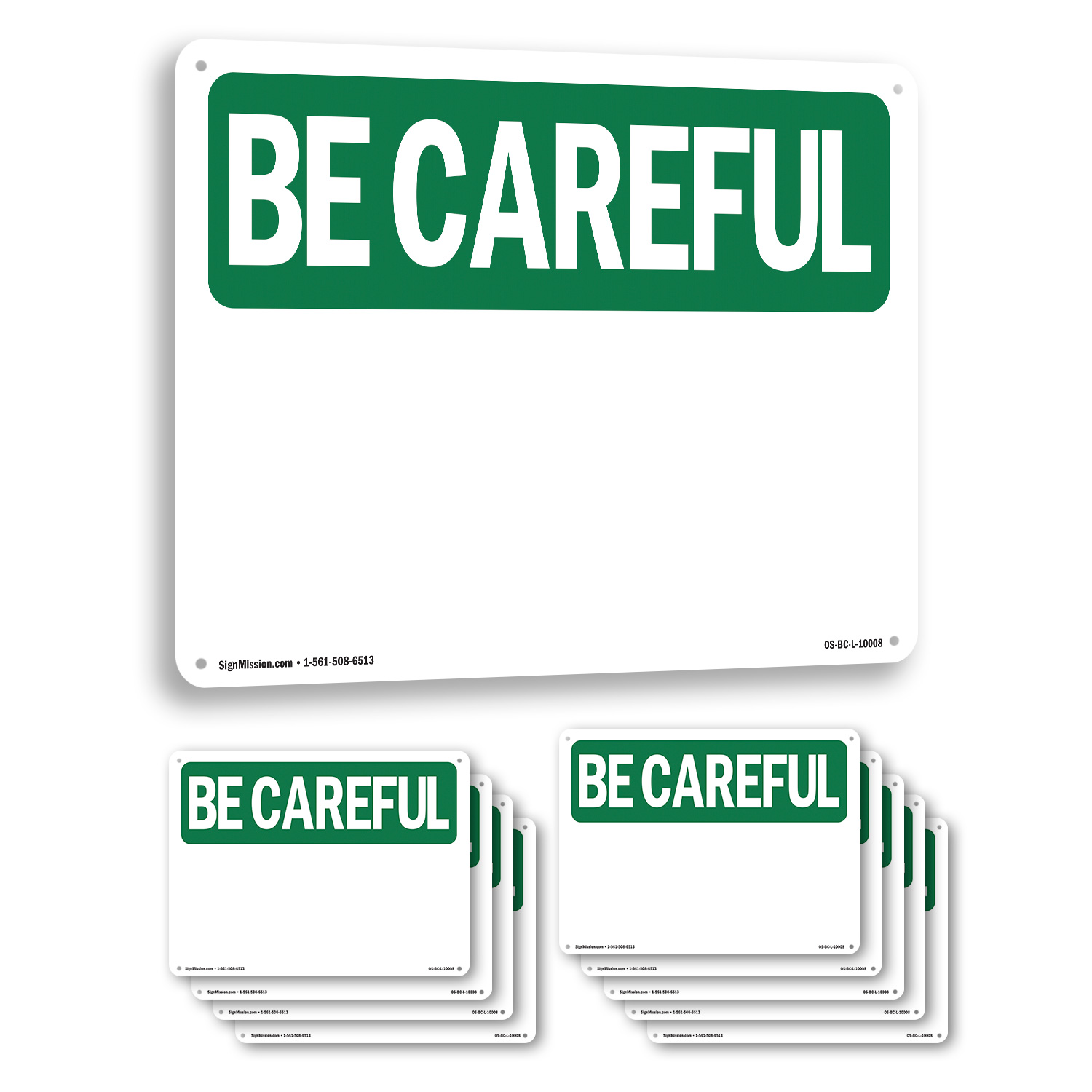 Blank Write-On OSHA Be Careful Sign Metal, Plastic, Or Decal – 5 or 10 Pack