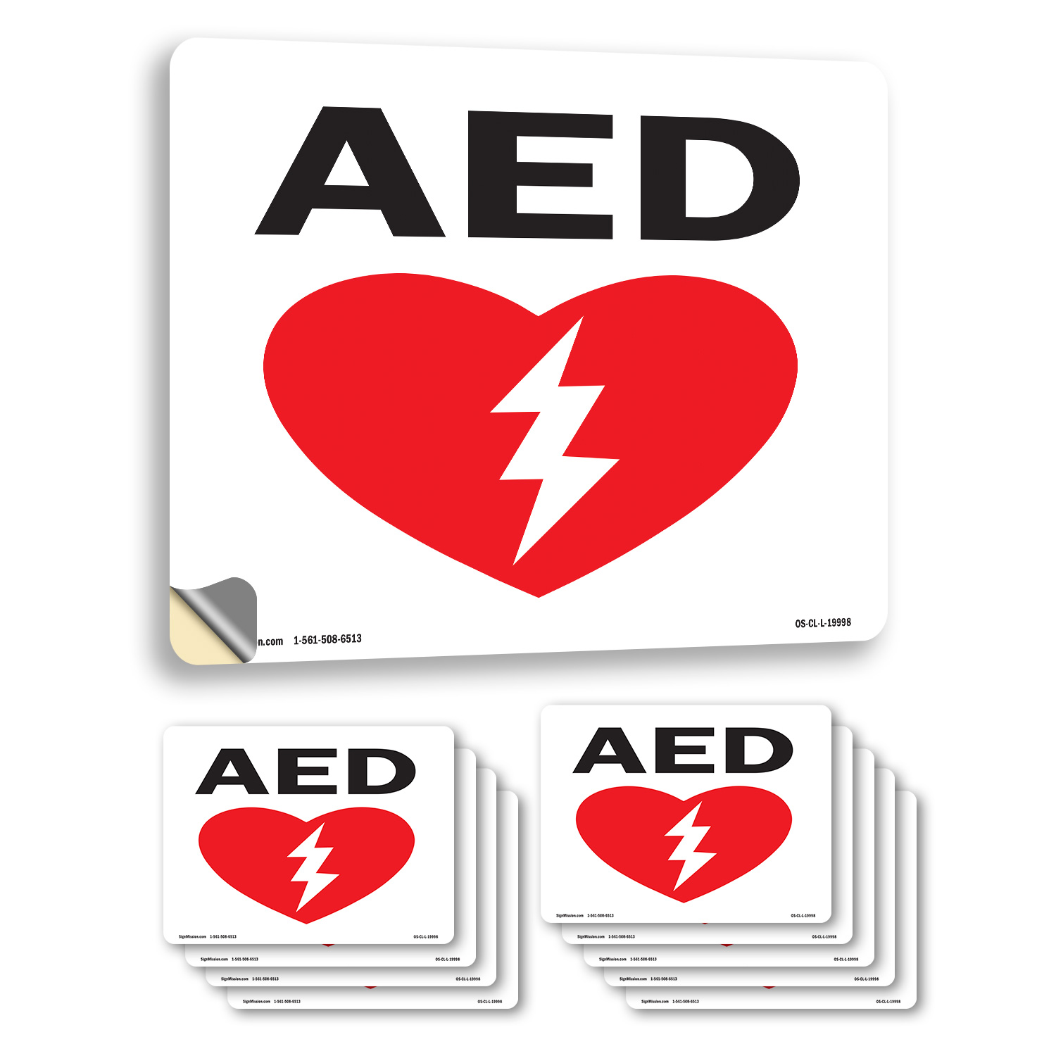 AED (with graphic) OSHA Sign Metal, Plastic, Or Decal - 5 or 10 Pack - Picture 9 of 52