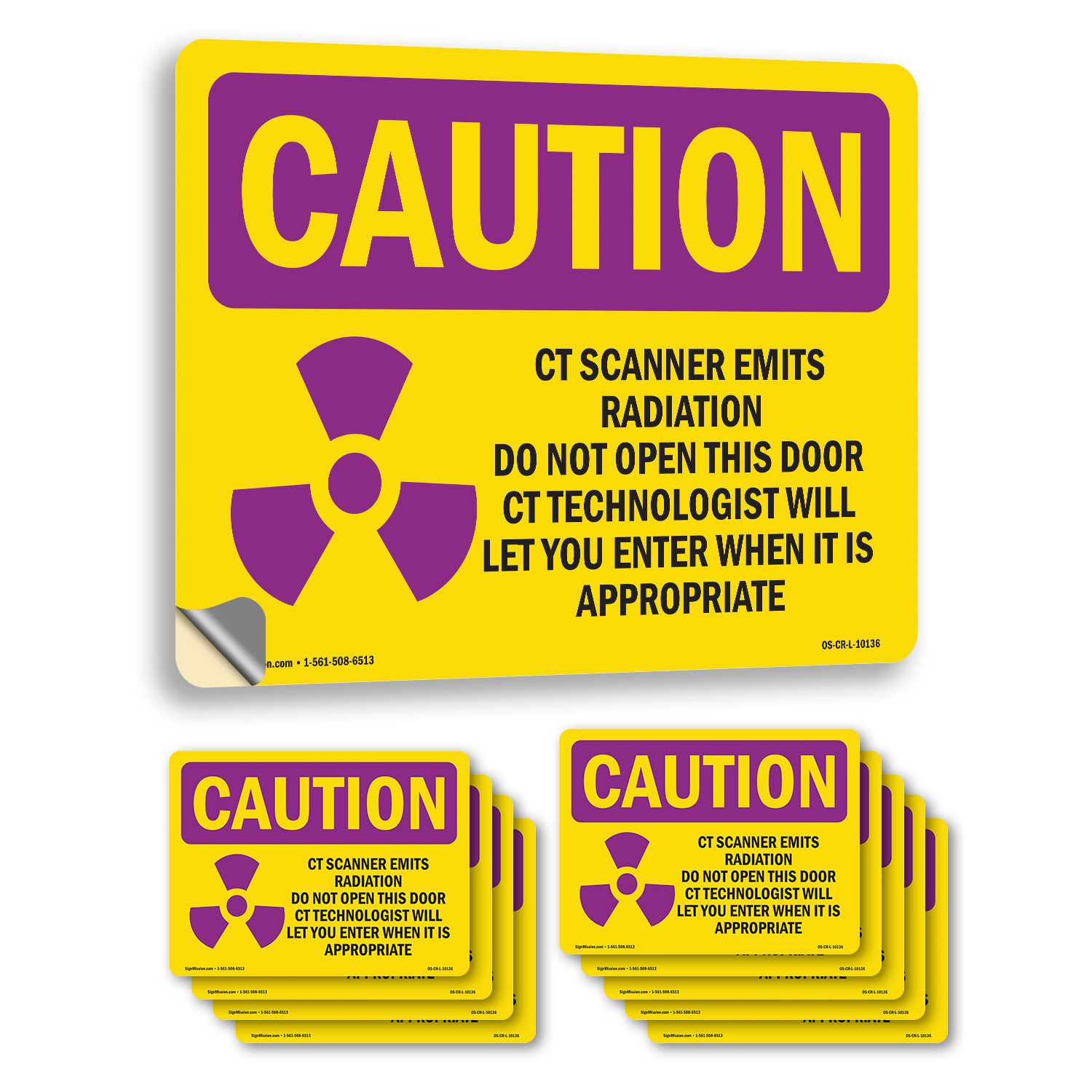 CT-Scanner emittiert Strahlung Do mit Symbol OSHA Vorsicht Strahlungszeichen 5/10er Pack - Bild 12 von 43