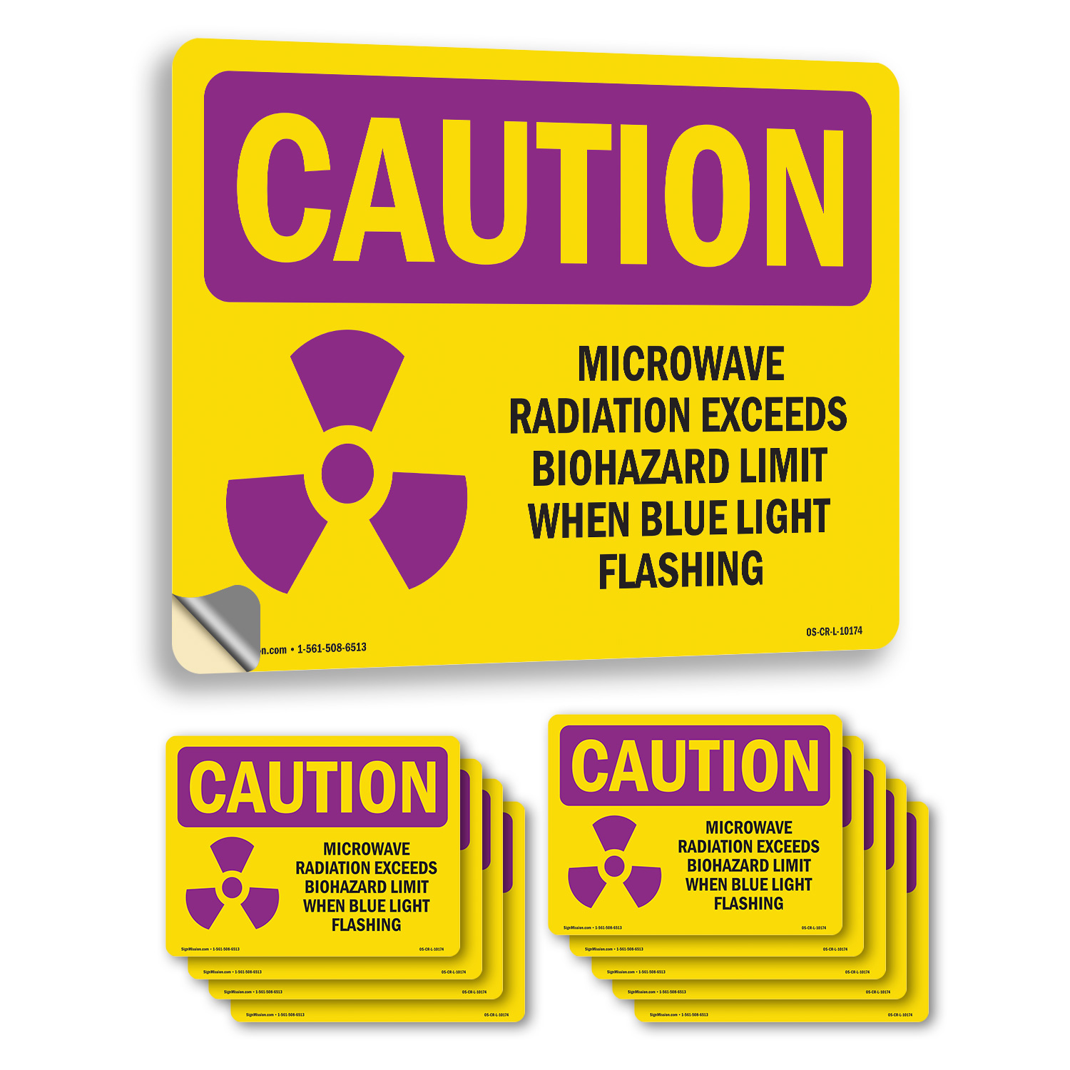 May Contain Radioactive Material OSHA Caution Radiation Sign, Decal 5 or 10 Pack - Afbeelding 10 van 56