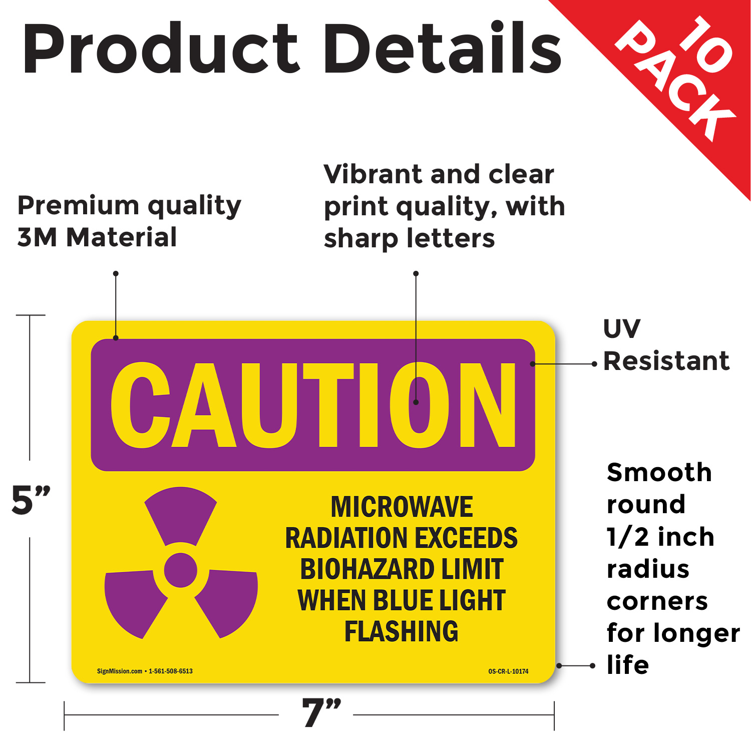 May Contain Radioactive Material OSHA Caution Radiation Sign, Decal 5 or 10 Pack - Afbeelding 24 van 56