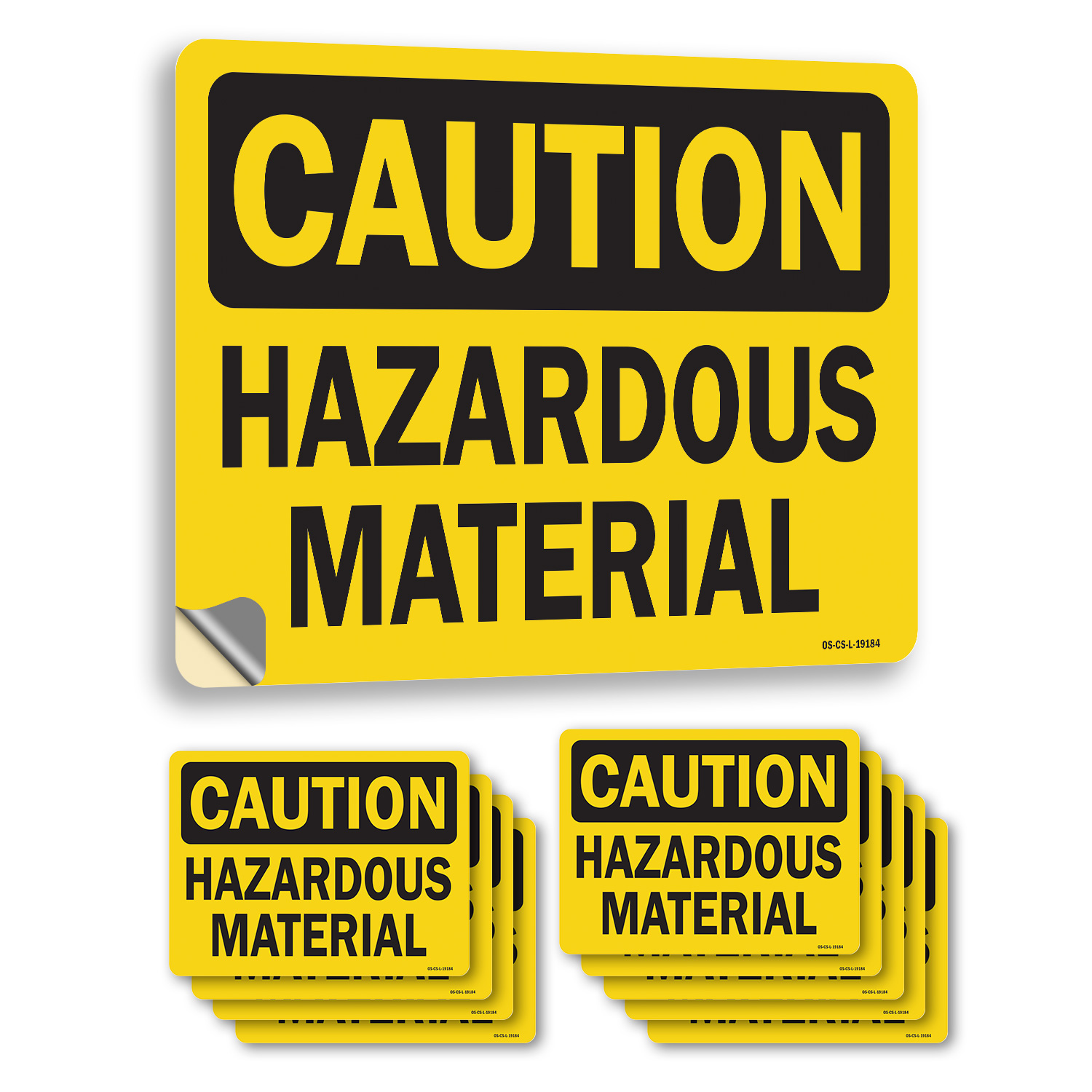 Hazardous Material OSHA Caution Sign Metal, Plastic, Or Decal - 5 or 10 Pack - Picture 12 of 47