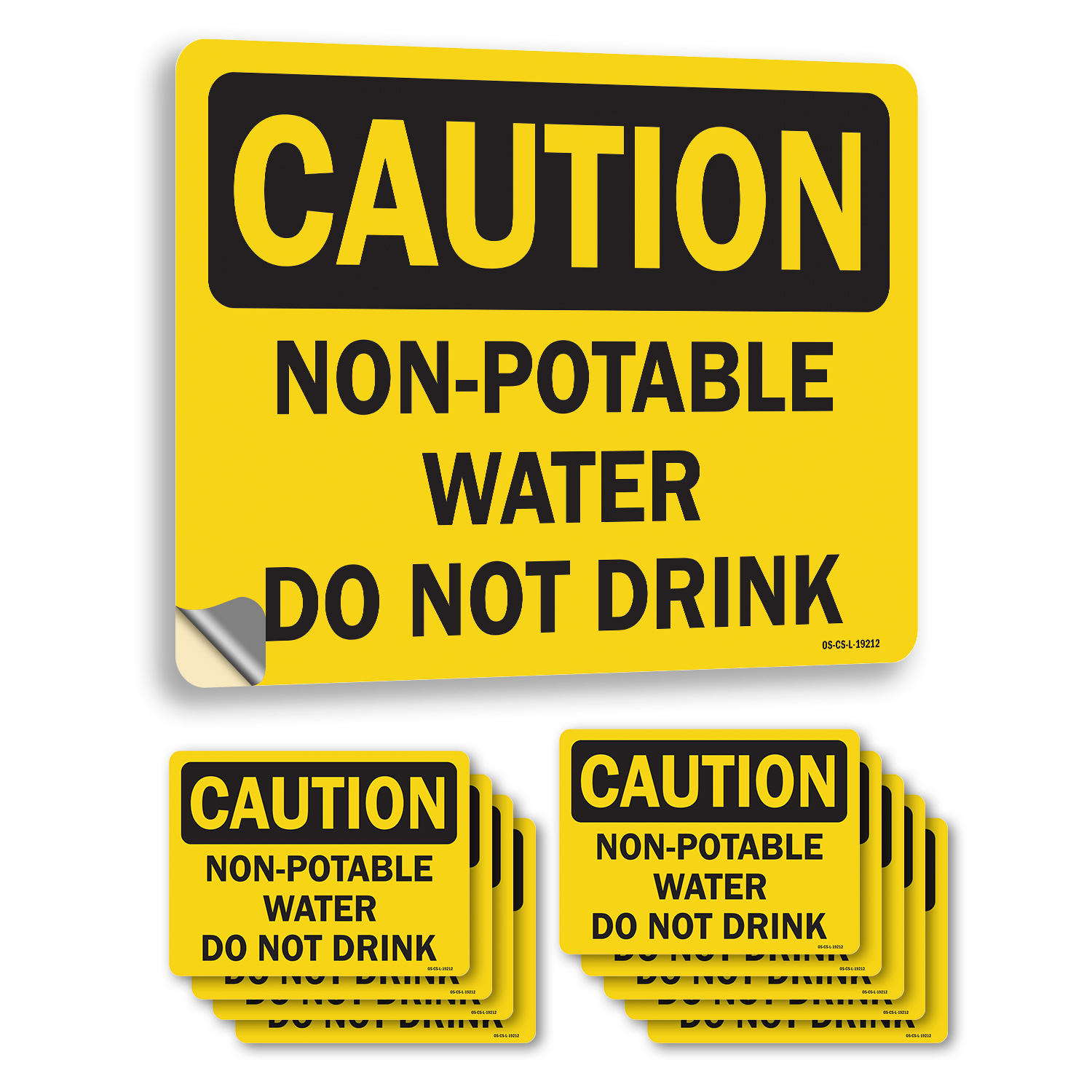 Non OSHA Caution Sign Metal, Plastic, Or Decal - 5 or 10 Pack - Picture 12 of 43