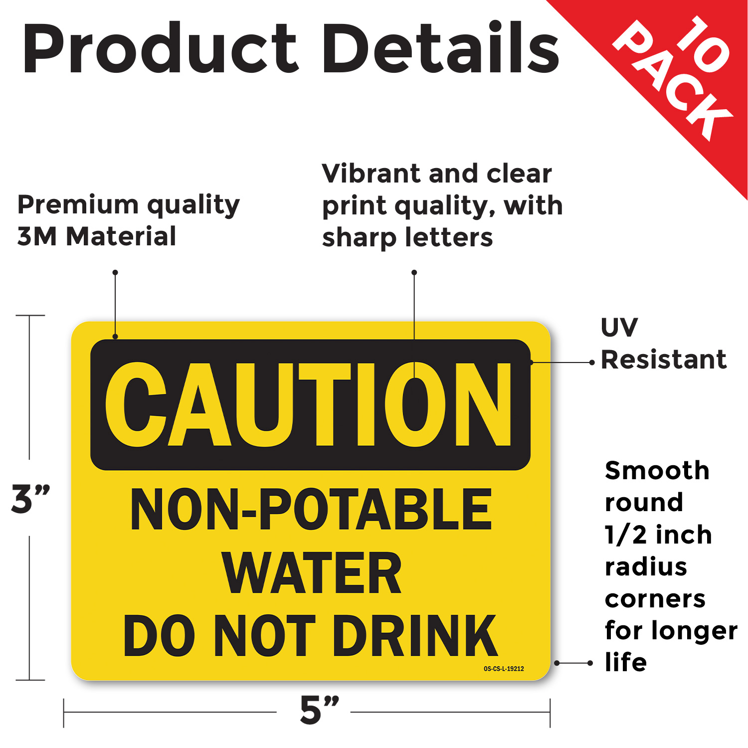 Non OSHA Caution Sign Metal, Plastic, Or Decal - 5 or 10 Pack - Picture 13 of 43