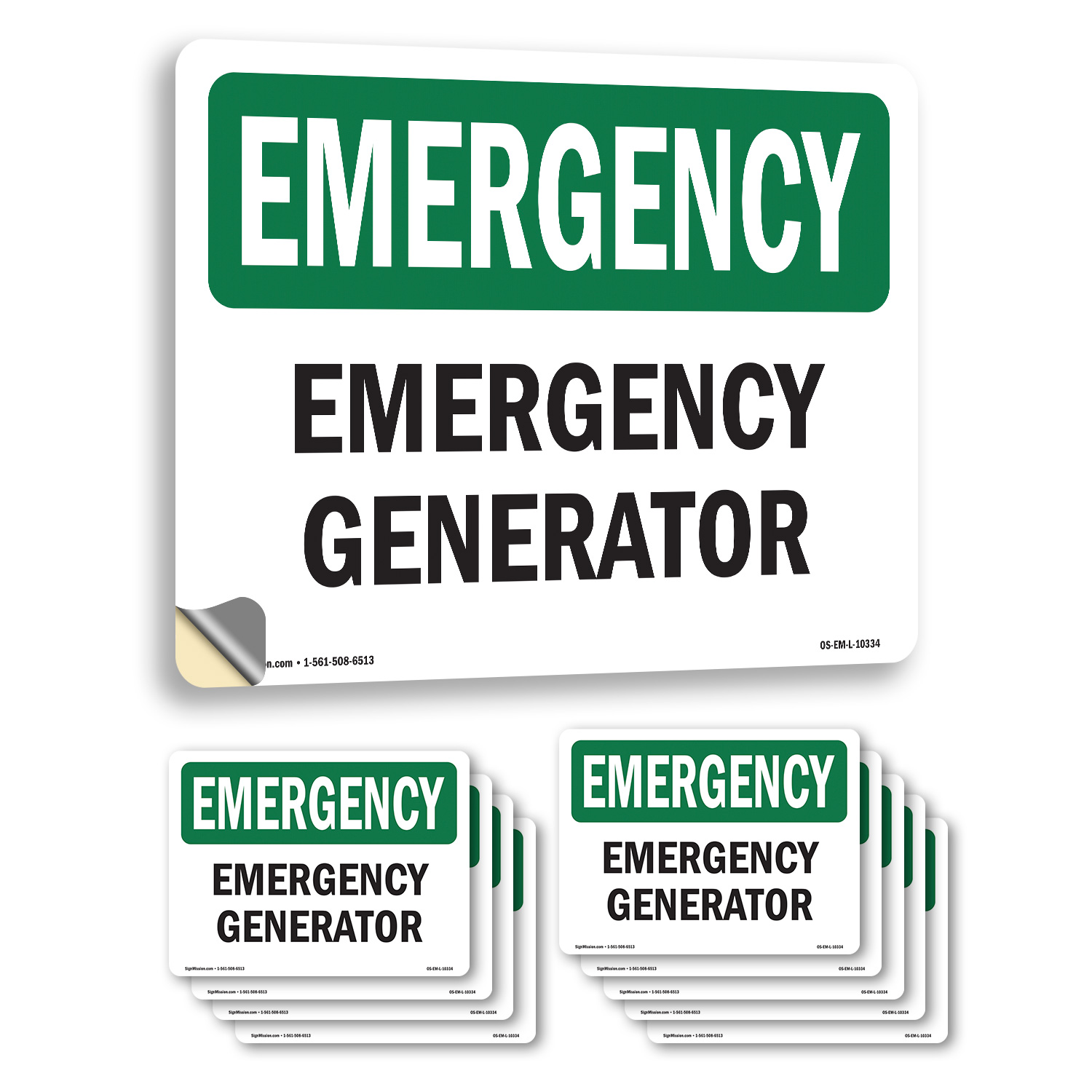 Generator OSHA Emergency Sign Metal, Plastic, Or Decal - 5 or 10 Pack - Picture 12 of 43