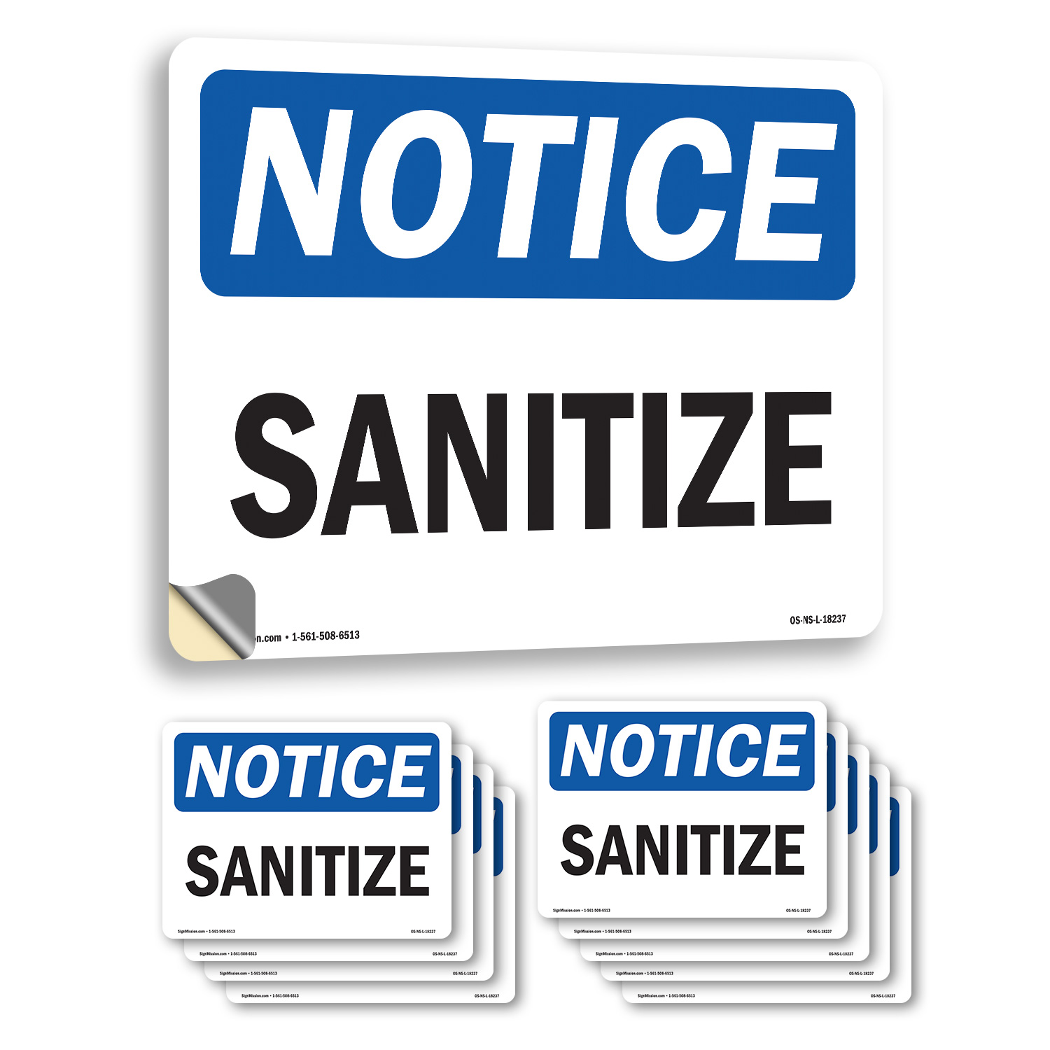 Sanitize OSHA Notice Sign Metal, Plastic, Or Decal - 5 or 10 Pack - Picture 12 of 43