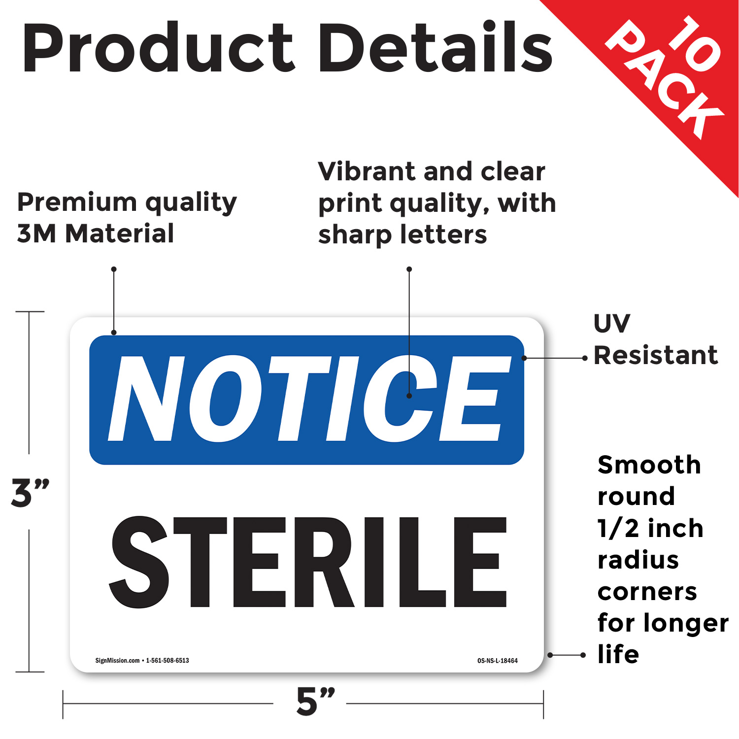 Sterile OSHA Notice Sign Metal, Plastic, Or Decal - 5 or 10 Pack - Picture 13 of 43