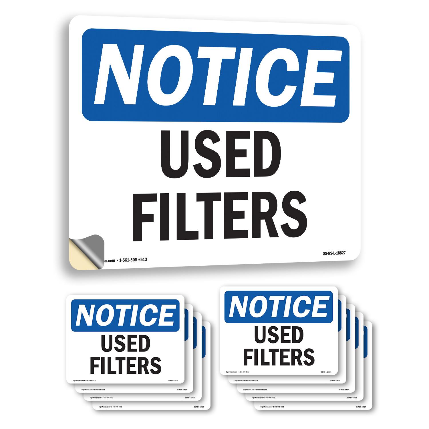 Used Filters OSHA Notice Sign Metal, Plastic, Or Decal - 5 or 10 Pack - Picture 12 of 43