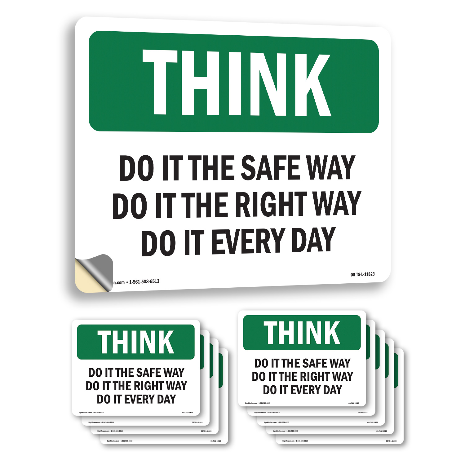 Do It The Safe Way The Right Way Every Day OSHA Think Sign, Decal 5 or 10 Pack - Picture 12 of 43