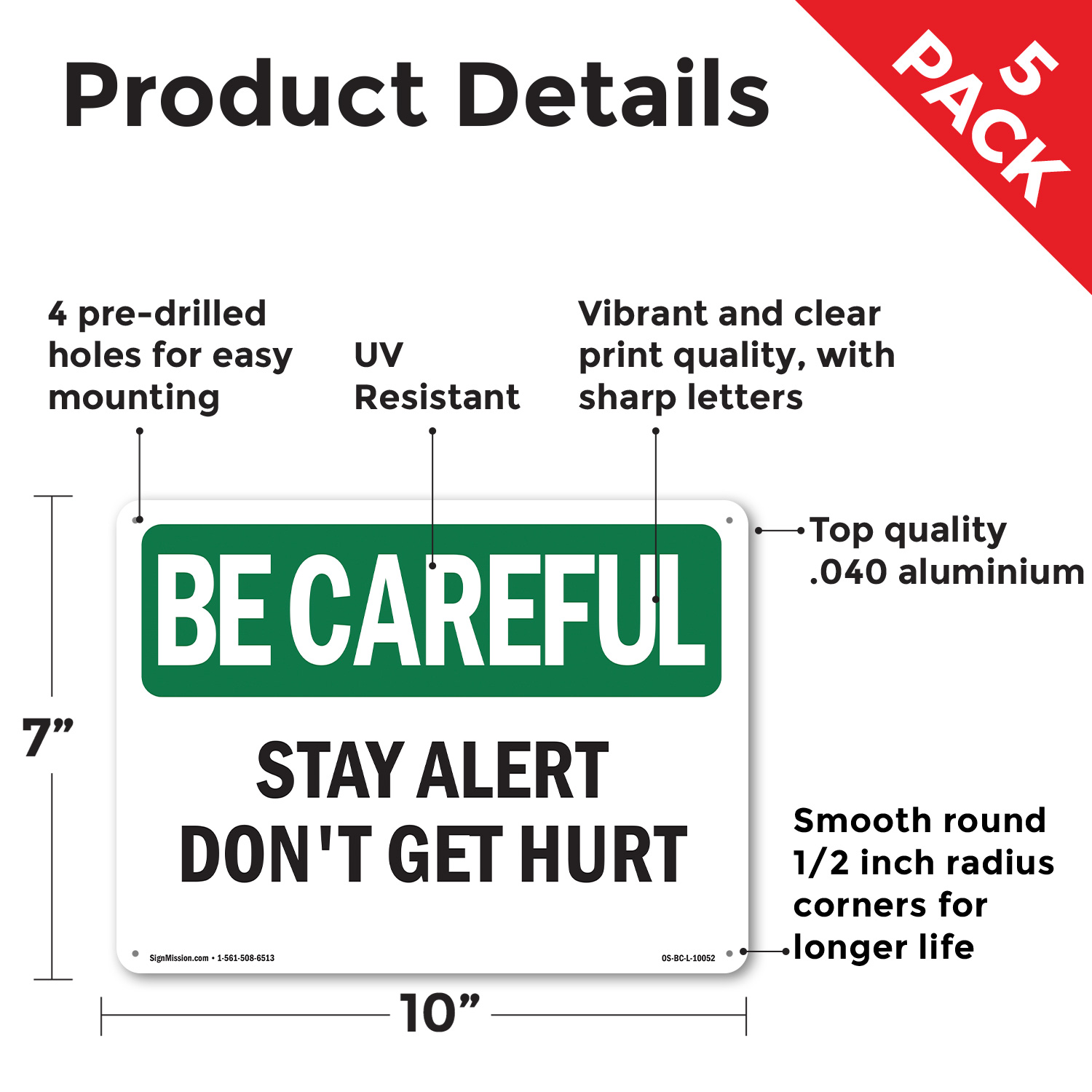 Letrero Stay Alert Don't Get Hurt OSHA Be Careful metal plástico, calcomanía paquete de 5 o 10 - Imagen 25 de 43