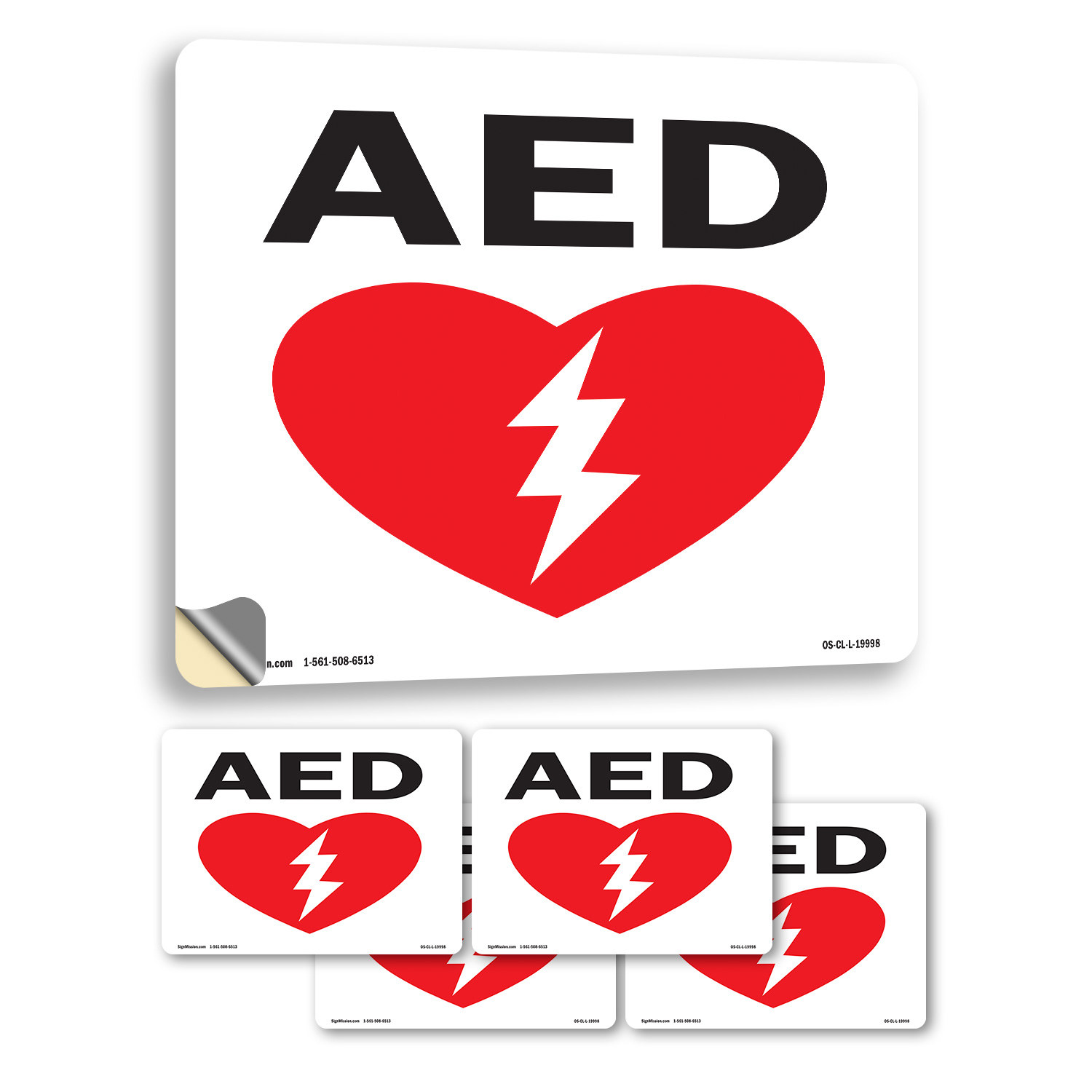 AED (with graphic) OSHA Sign Metal, Plastic, Or Decal - 5 or 10 Pack - Picture 29 of 52