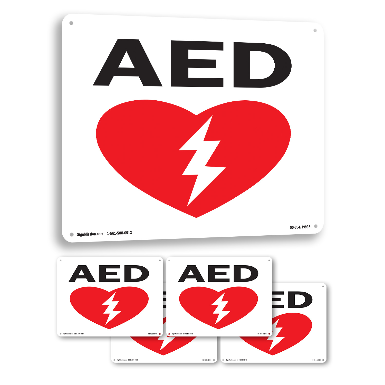 AED (with graphic) OSHA Sign Metal, Plastic, Or Decal - 5 or 10 Pack - Picture 35 of 52