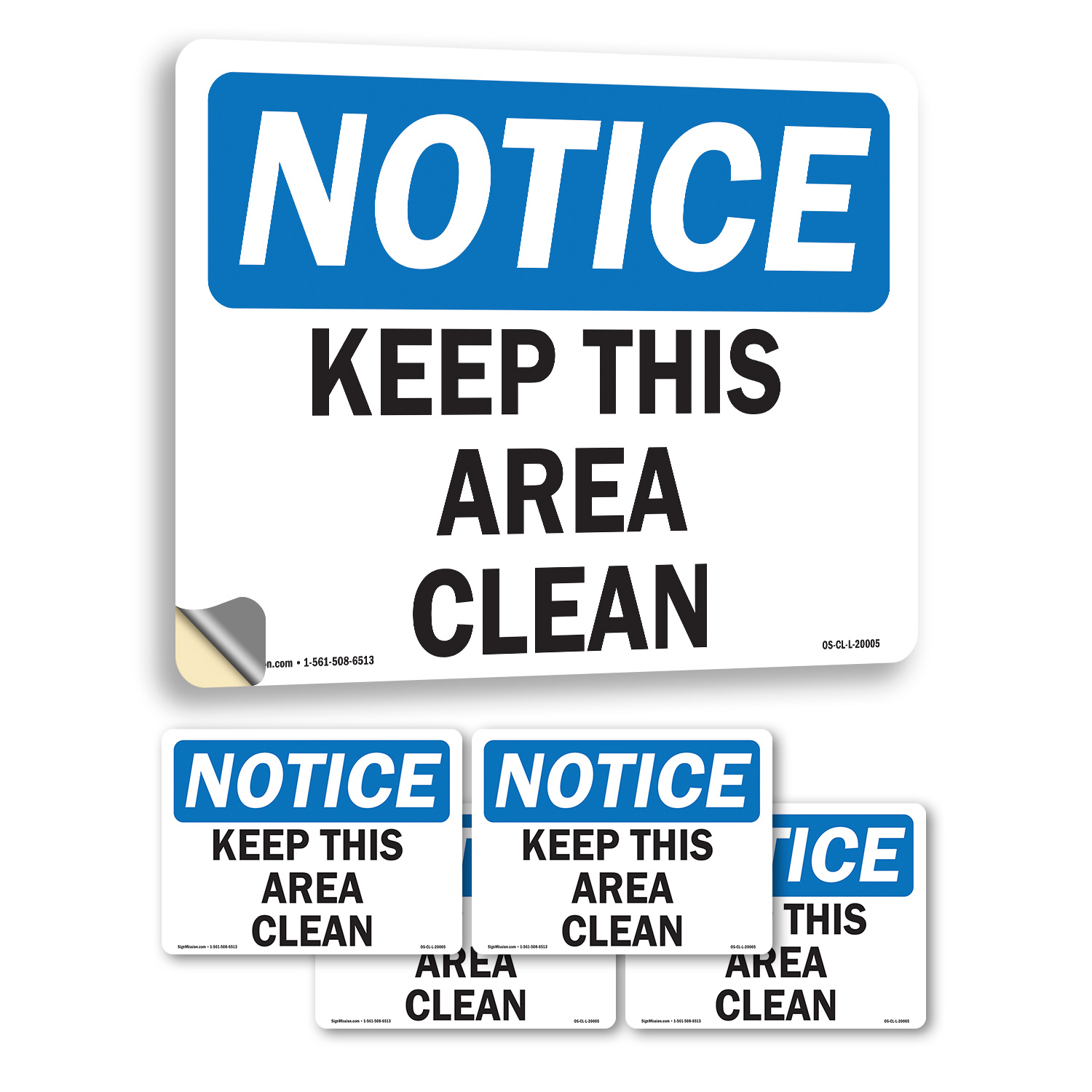 Keep This Area Clean OSHA Notice Sign Metal, Plastic, Or Decal - 5 or 10 Pack - Picture 28 of 49