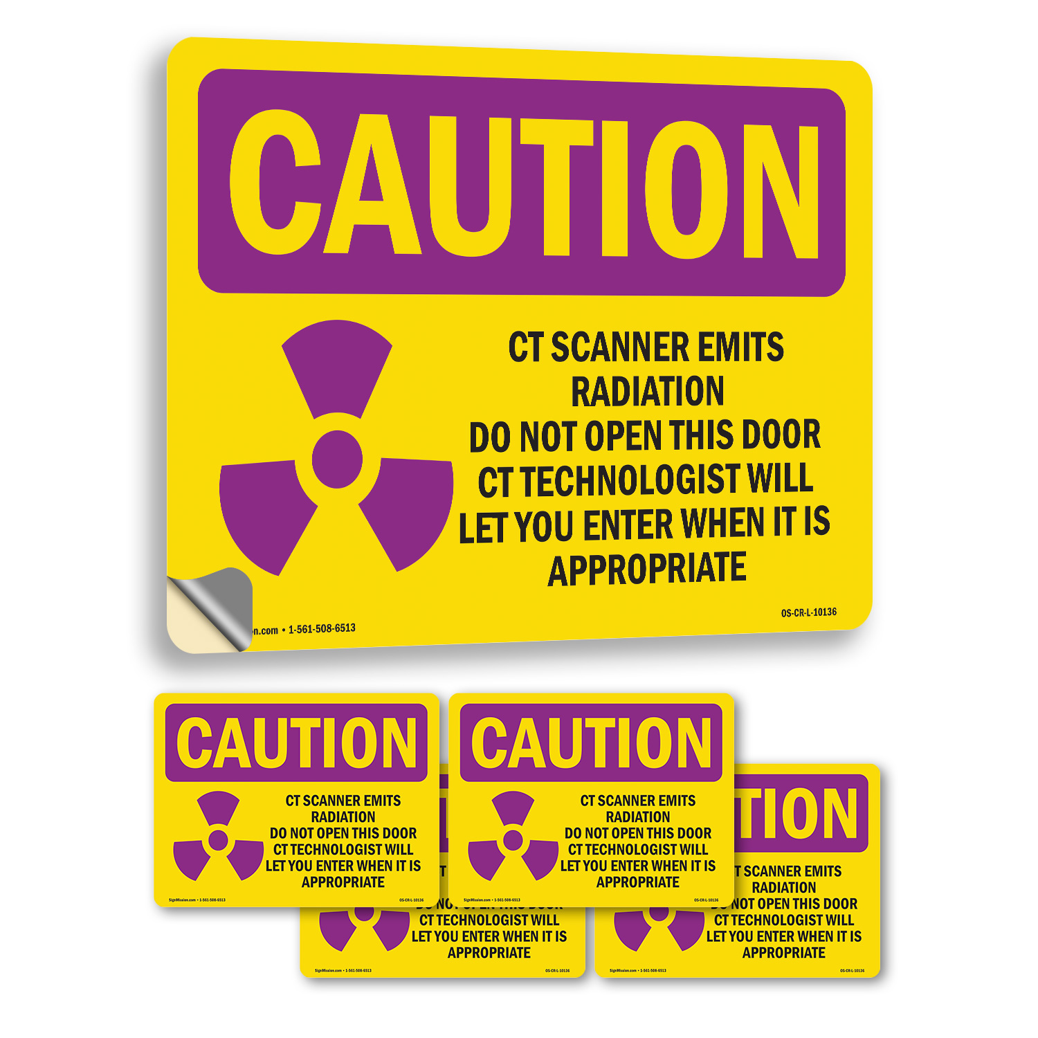 CT-Scanner emittiert Strahlung Do mit Symbol OSHA Vorsicht Strahlungszeichen 5/10er Pack - Bild 32 von 43