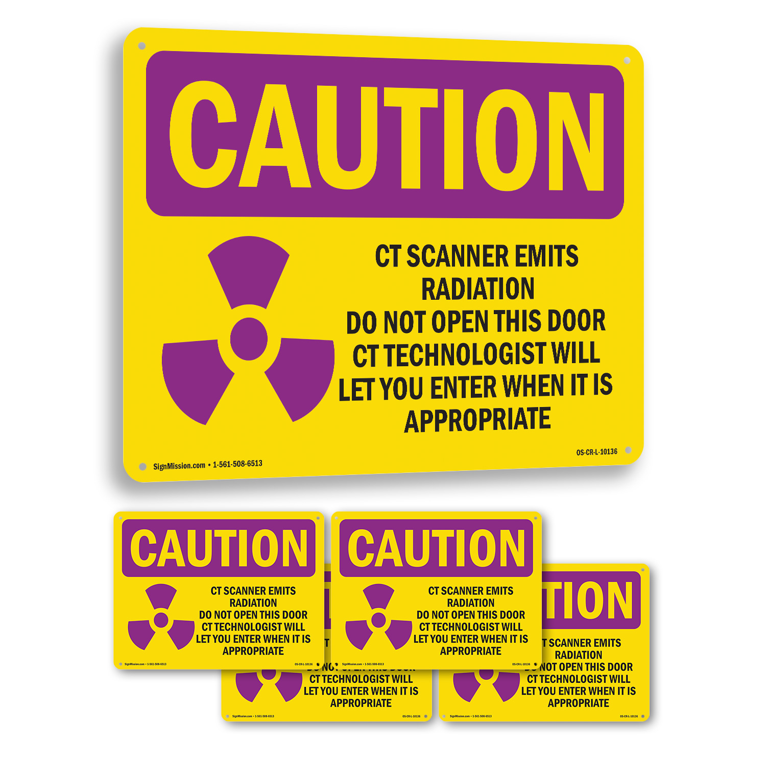 CT-Scanner emittiert Strahlung Do mit Symbol OSHA Vorsicht Strahlungszeichen 5/10er Pack - Bild 24 von 43