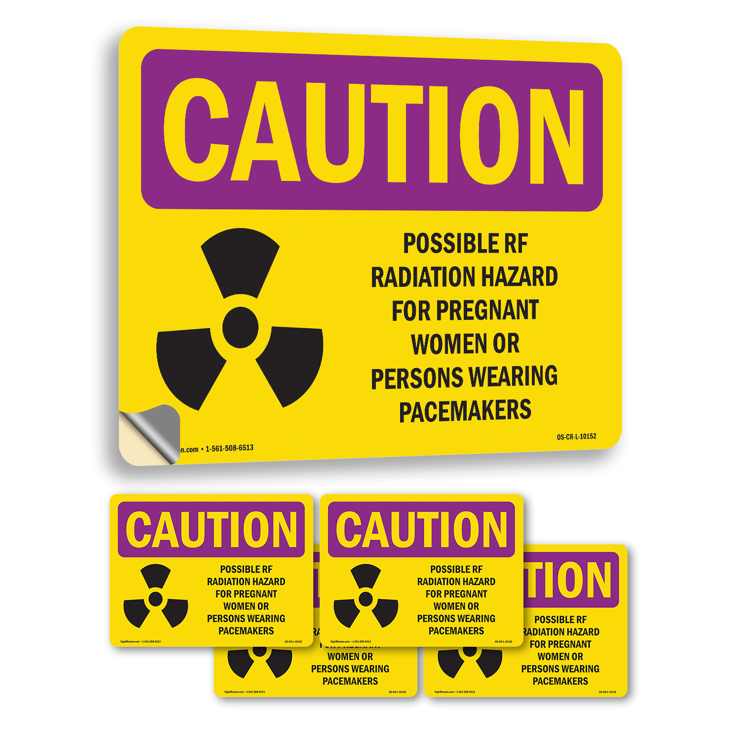 Possible RF Radiation Hazard With Symbol OSHA Caution Radiation Sign 5/10 Pack - Picture 28 of 47