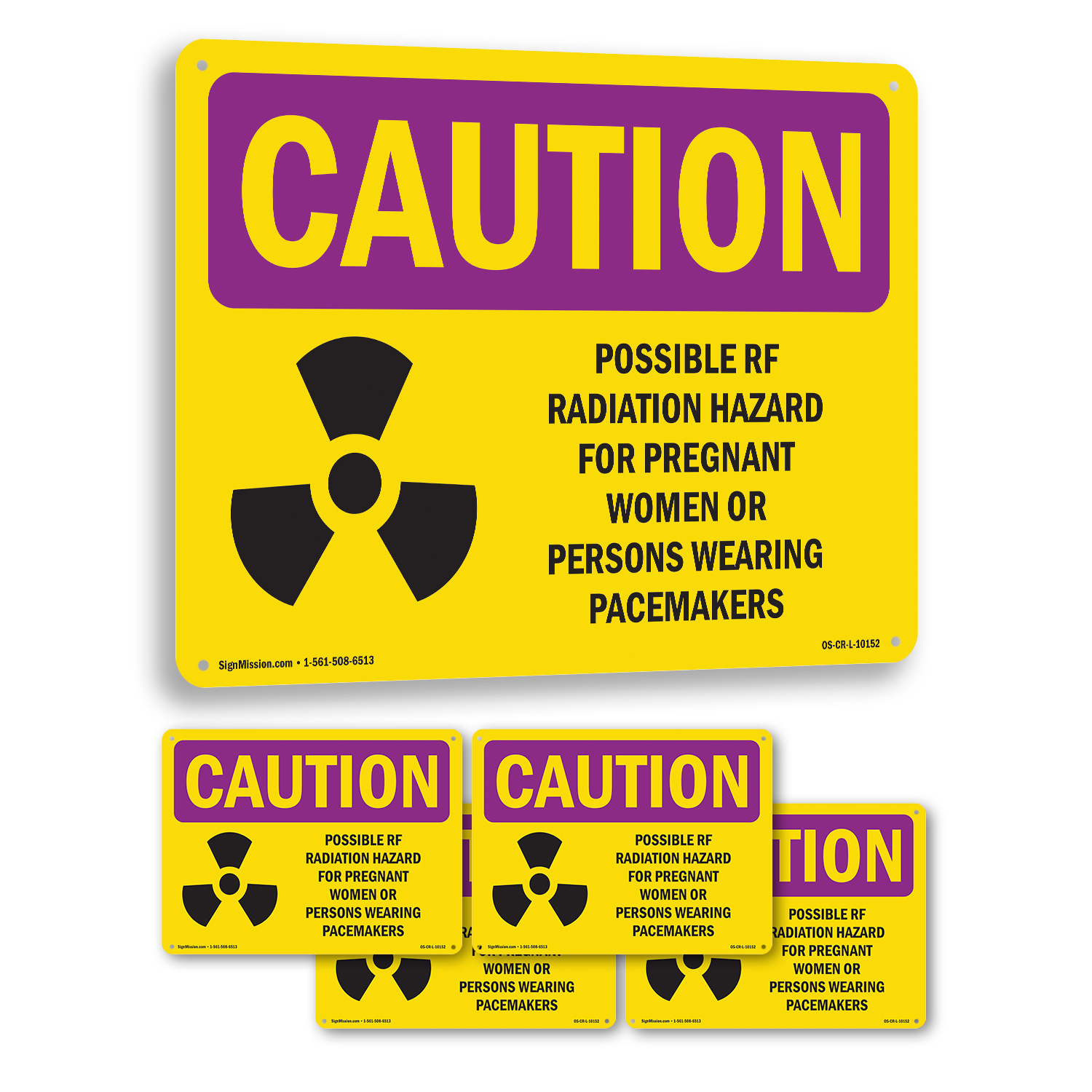 Possible RF Radiation Hazard With Symbol OSHA Caution Radiation Sign 5/10 Pack - Picture 24 of 47