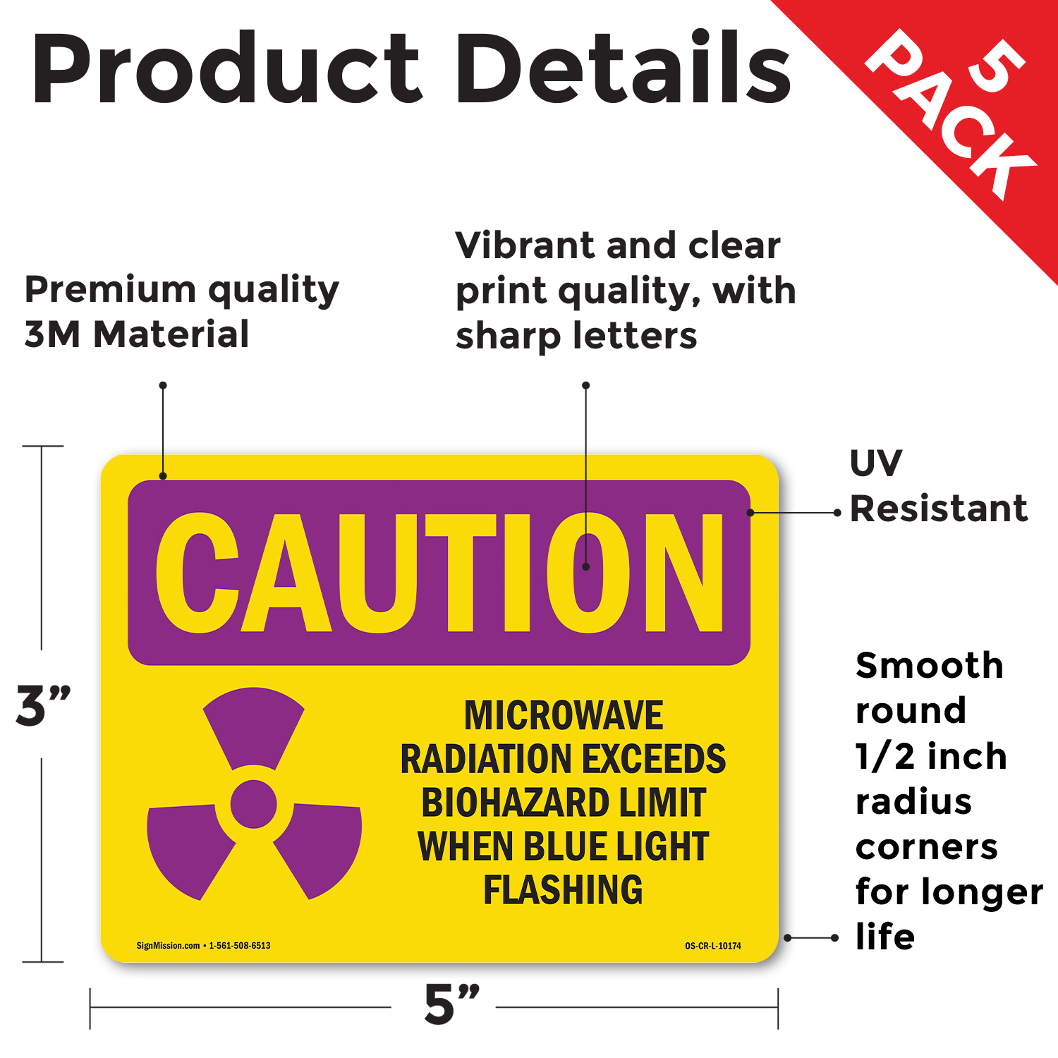 May Contain Radioactive Material OSHA Caution Radiation Sign, Decal 5 or 10 Pack - Afbeelding 46 van 56