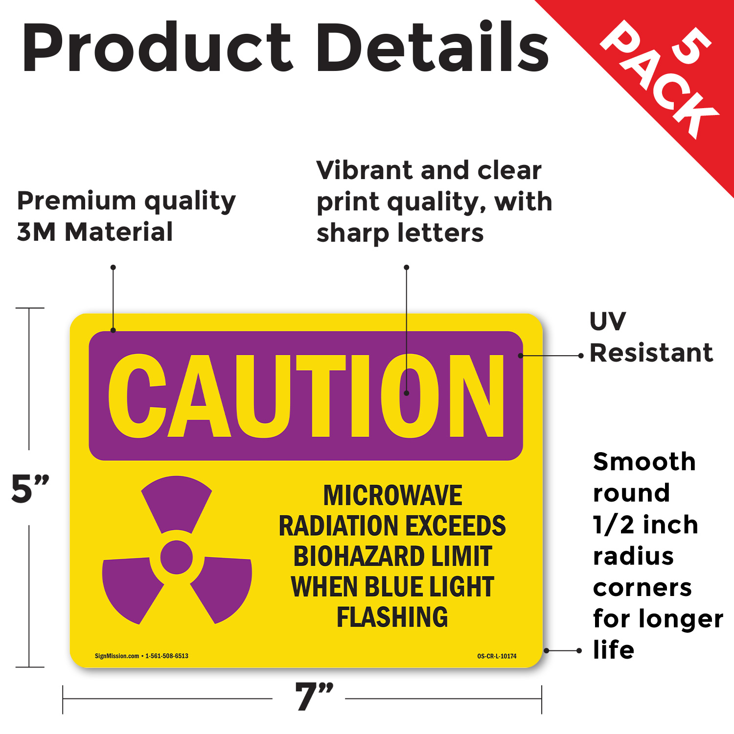 May Contain Radioactive Material OSHA Caution Radiation Sign, Decal 5 or 10 Pack - Afbeelding 52 van 56