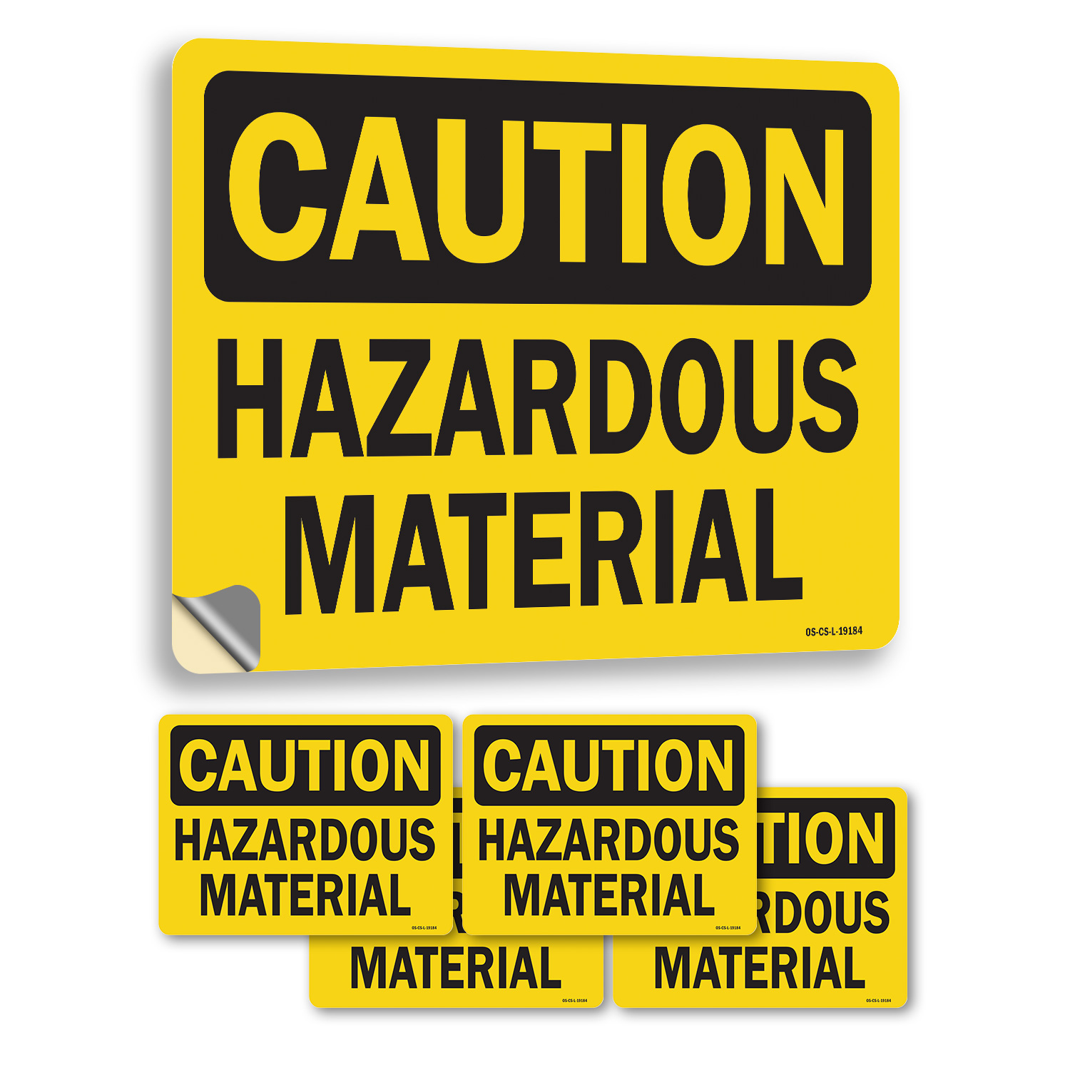Hazardous Material OSHA Caution Sign Metal, Plastic, Or Decal - 5 or 10 Pack - Picture 30 of 47