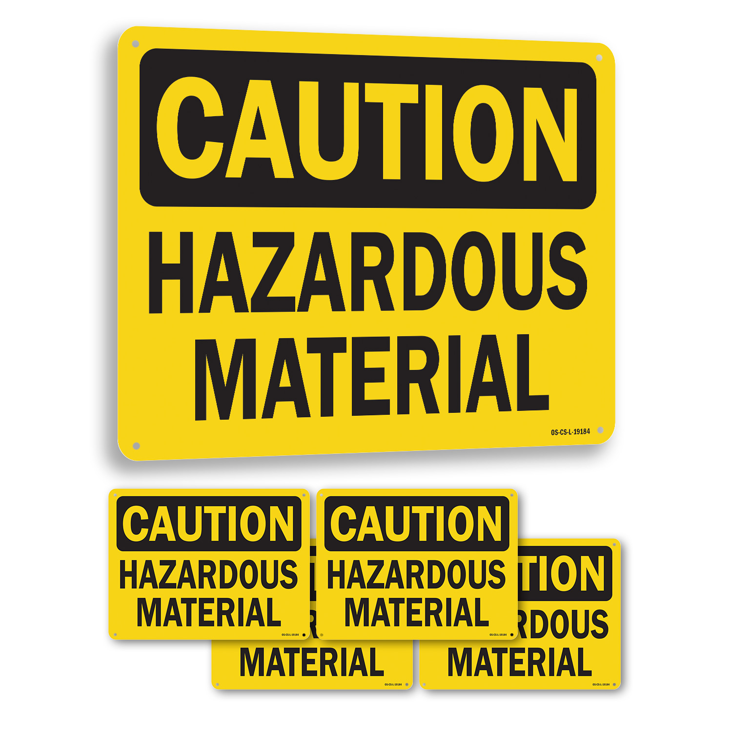 Hazardous Material OSHA Caution Sign Metal, Plastic, Or Decal - 5 or 10 Pack - Picture 24 of 47