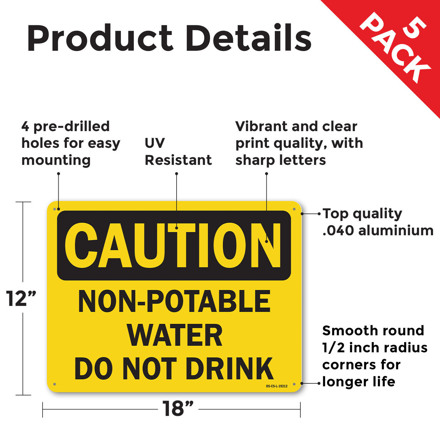Non OSHA Caution Sign Metal, Plastic, Or Decal - 5 or 10 Pack - Picture 29 of 43