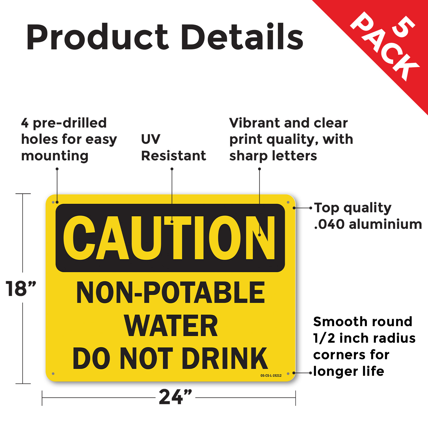Non OSHA Caution Sign Metal, Plastic, Or Decal - 5 or 10 Pack - Picture 31 of 43