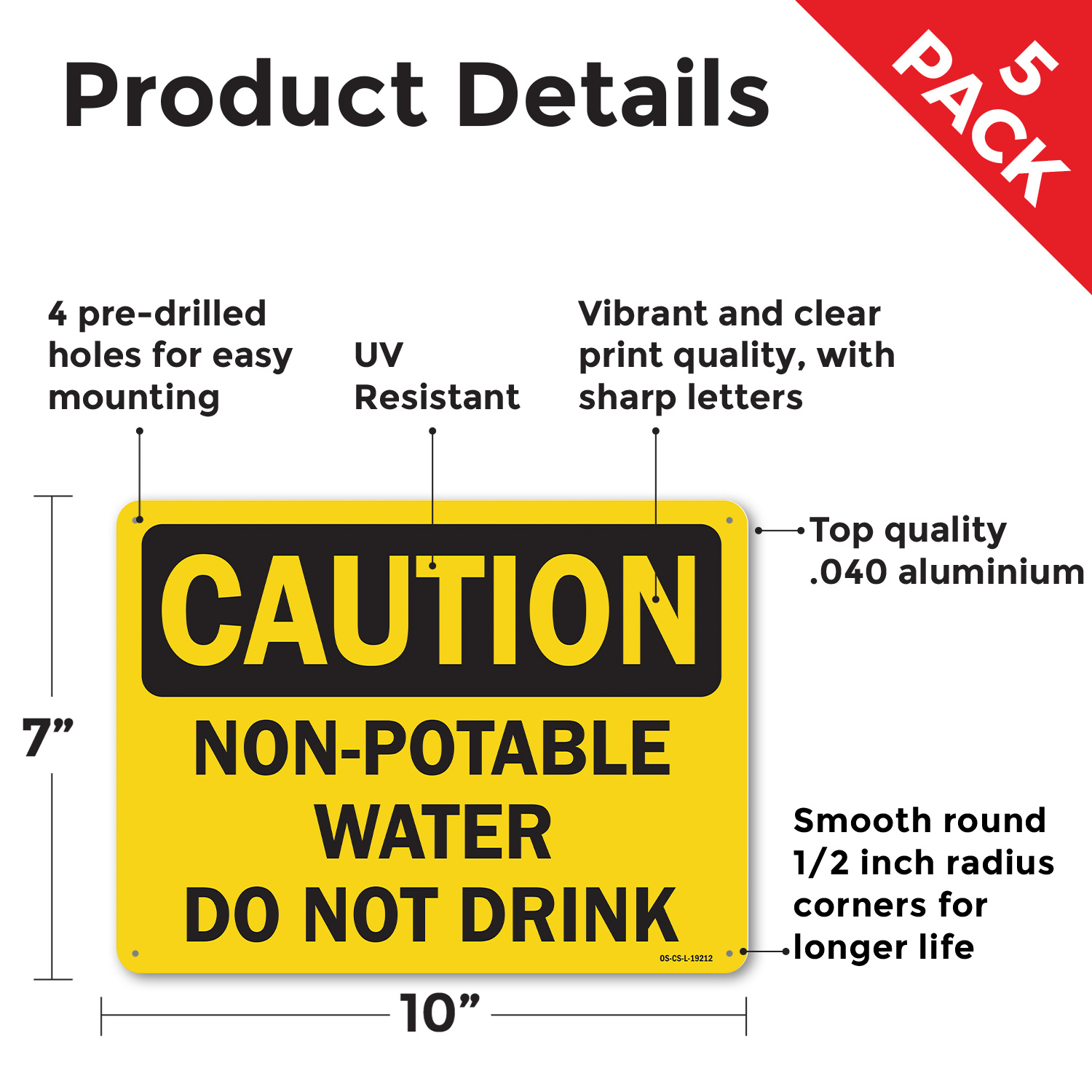 Non OSHA Caution Sign Metal, Plastic, Or Decal - 5 or 10 Pack - Picture 25 of 43