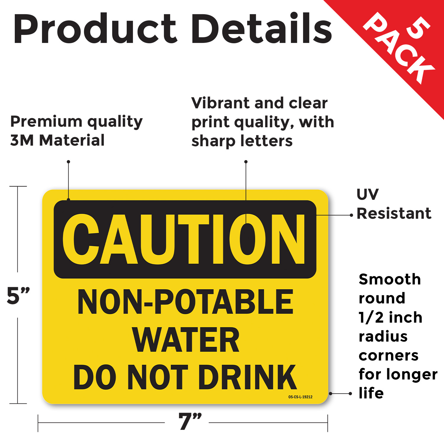 Non OSHA Caution Sign Metal, Plastic, Or Decal - 5 or 10 Pack - Picture 39 of 43
