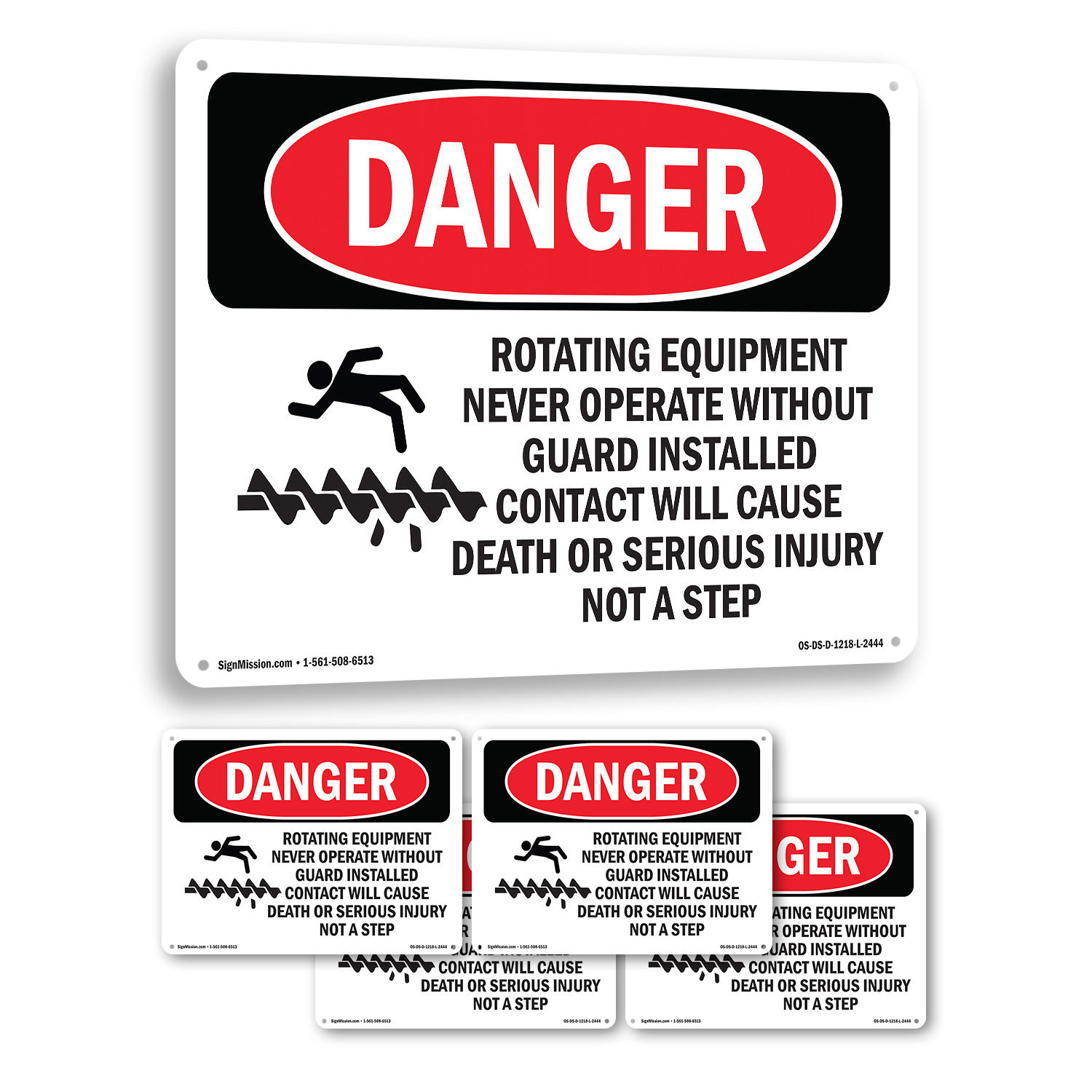 Never Operate Osha Danger Sign Metal, Decal - 5 Or 10 Pack