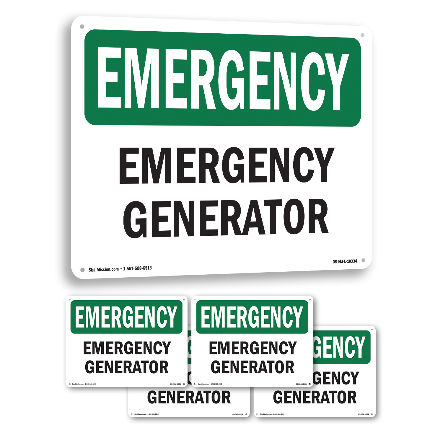 Generator OSHA Emergency Sign Metal, Plastic, Or Decal - 5 or 10 Pack - Picture 24 of 43