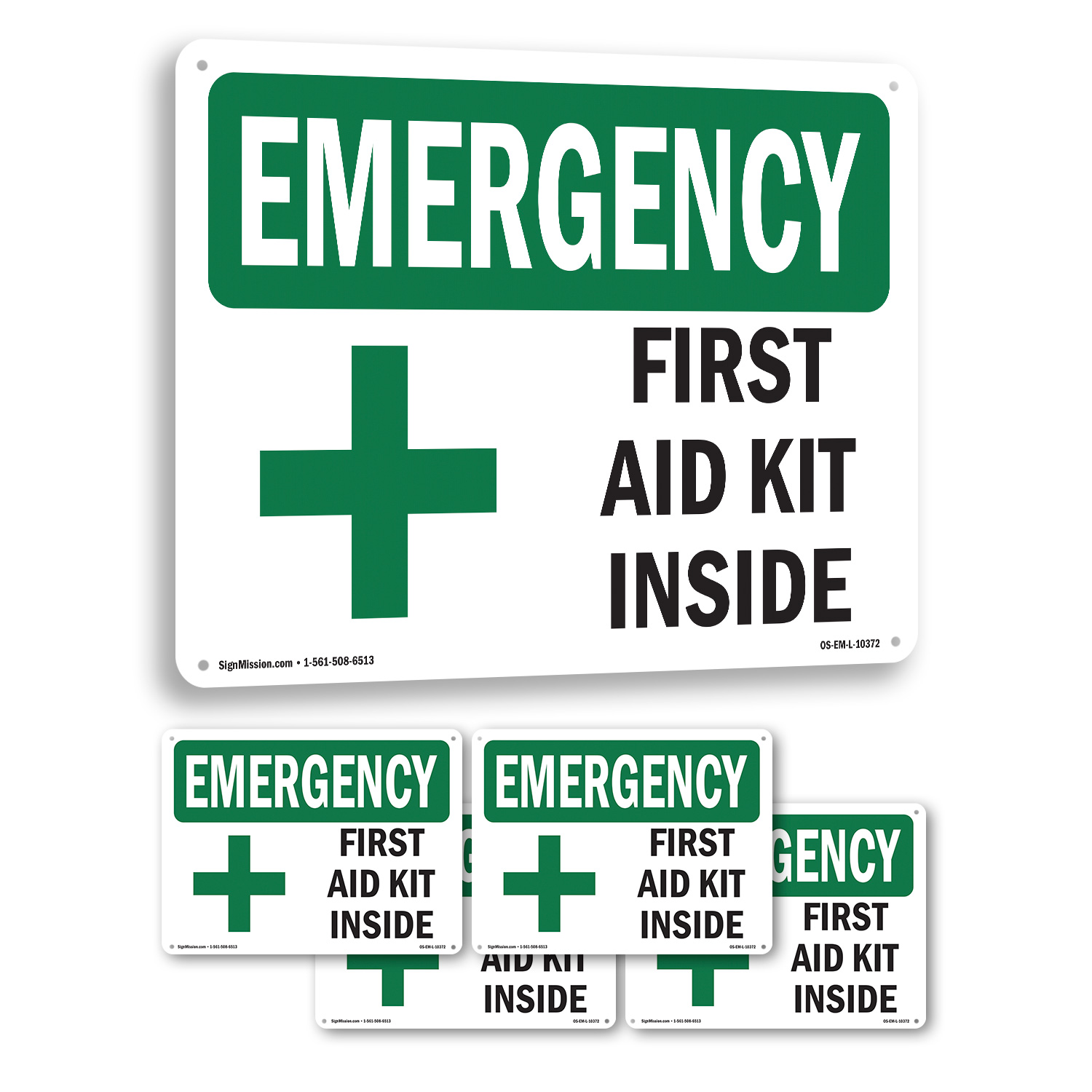 Kit de primeros auxilios en el interior con símbolo OSHA señal o calcomanía de emergencia - paquete de 5 o 10 - Imagen 24 de 43