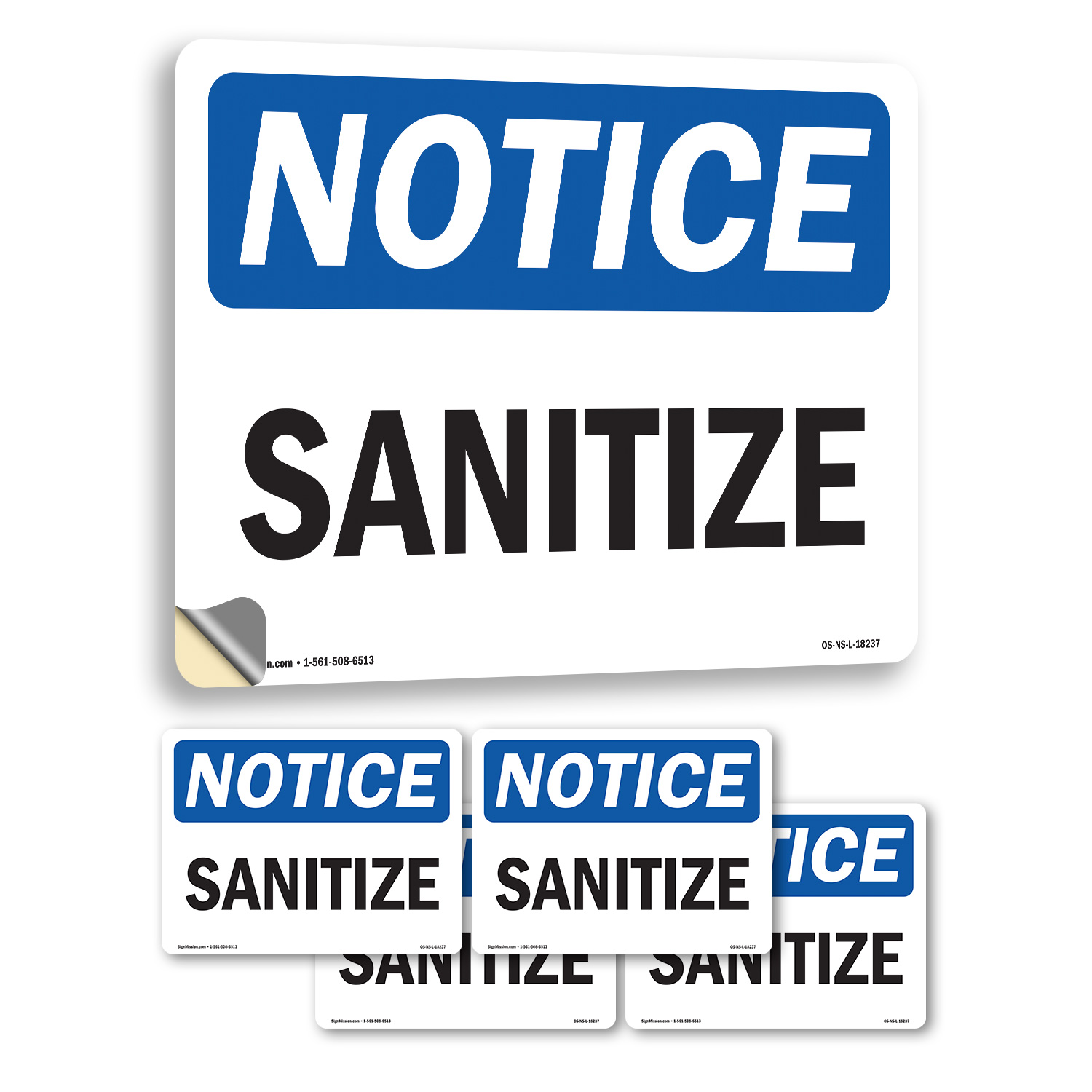 Sanitize OSHA Notice Sign Metal, Plastic, Or Decal - 5 or 10 Pack - Picture 32 of 43