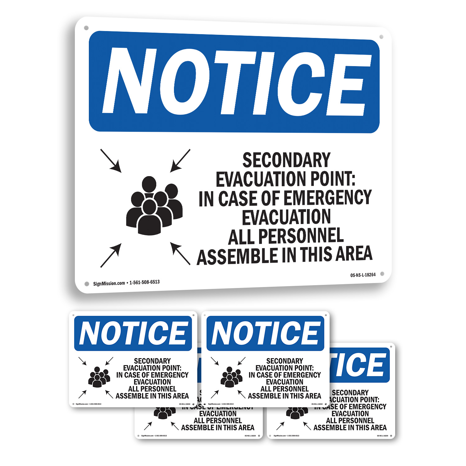 Secondary Evacuation Point OSHA Notice Sign Metal, Plastic, Decal 5 or 10 Pack - Picture 24 of 43