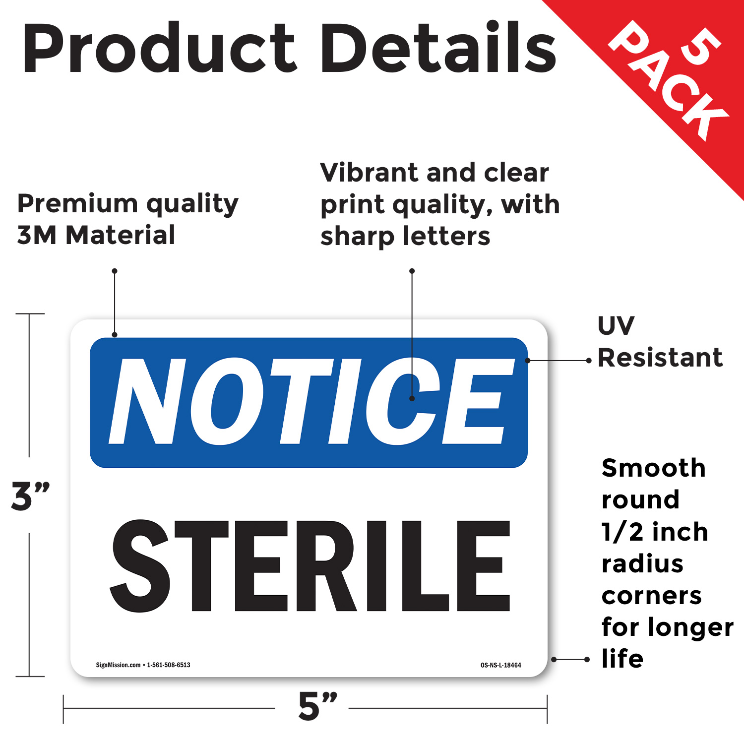 Sterile OSHA Notice Sign Metal, Plastic, Or Decal - 5 or 10 Pack - Picture 33 of 43
