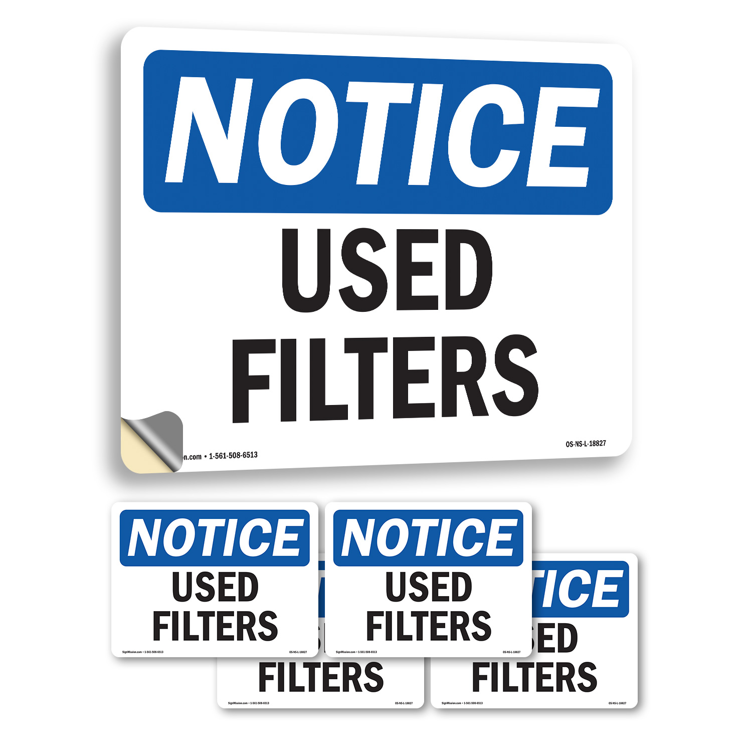 Used Filters OSHA Notice Sign Metal, Plastic, Or Decal - 5 or 10 Pack - Picture 32 of 43