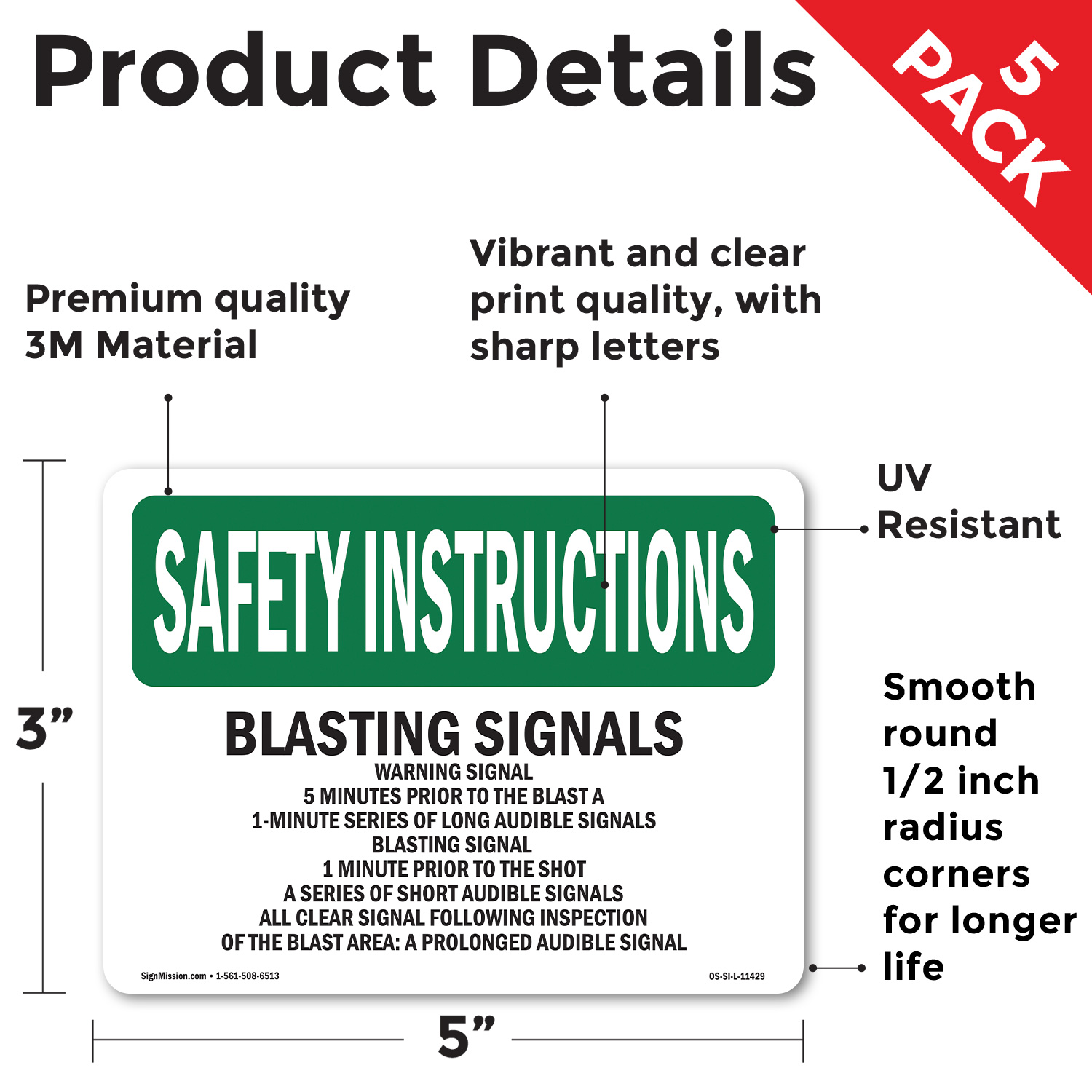Blastingals Warningal 5 Minuten OSHA Sicherheitshinweise Schild, Aufkleber 5/10er Pack - Bild 33 von 43