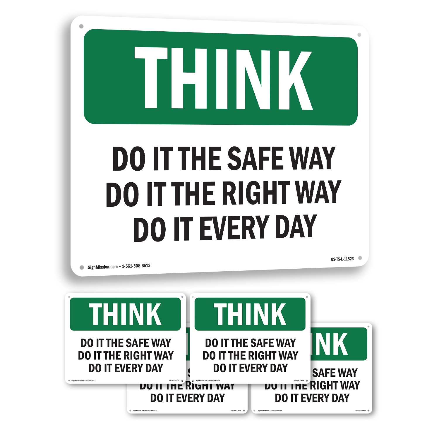 Do It The Safe Way The Right Way Every Day OSHA Think Sign, Decal 5 or 10 Pack - Picture 24 of 43