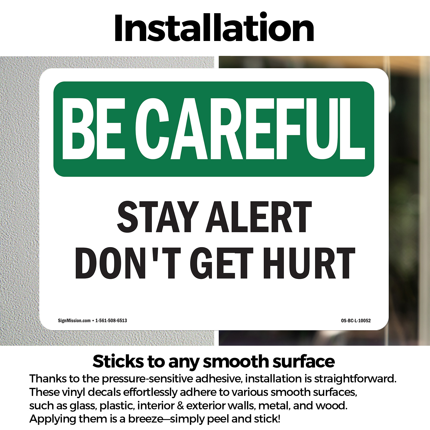 Letrero Stay Alert Don't Get Hurt OSHA Be Careful metal plástico, calcomanía paquete de 5 o 10 - Imagen 14 de 43