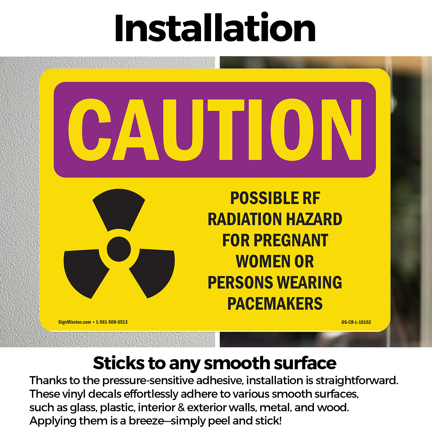 Possible RF Radiation Hazard With Symbol OSHA Caution Radiation Sign 5/10 Pack - Picture 14 of 47