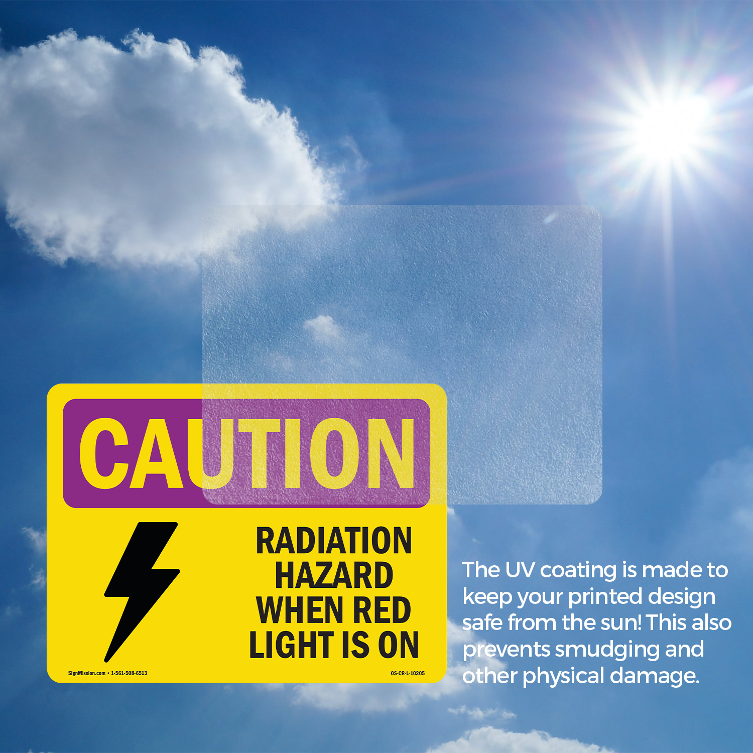 Radiation Hazard When Red Light Is On With Symbol OSHA Caution Sign 5/10 Pack - Picture 16 of 43