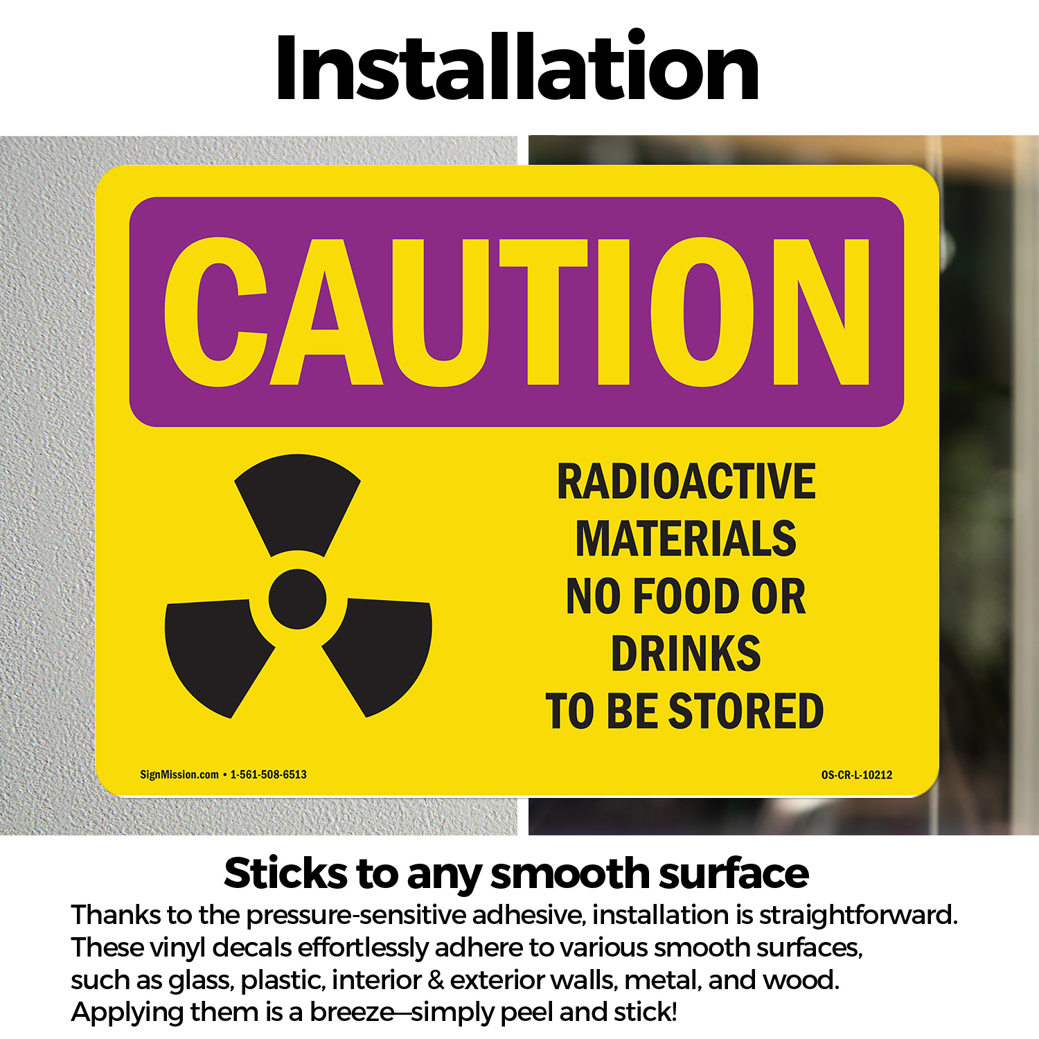 Radioactive Materials No Food With Symbol OSHA Caution Radiation Sign 5/10 Pack - Picture 14 of 43