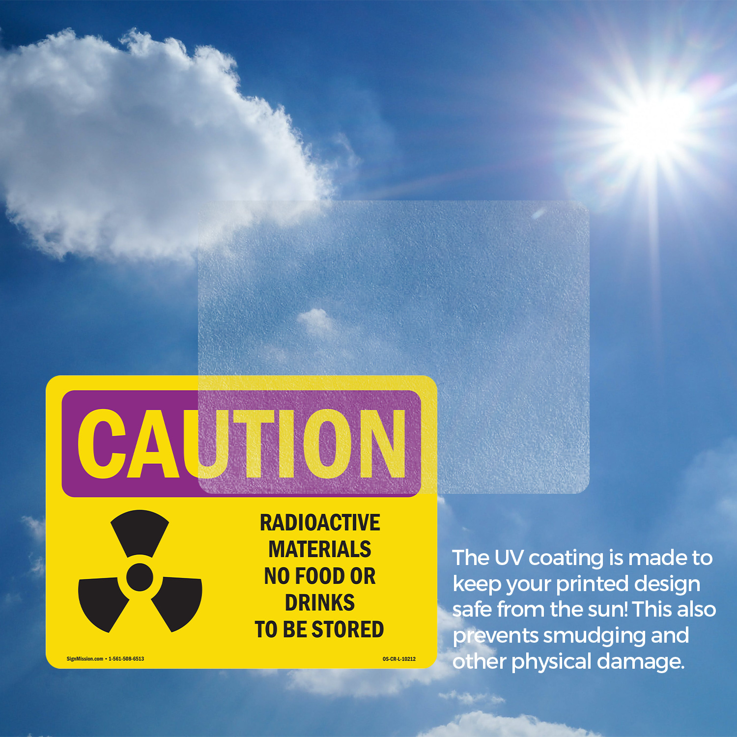 Radioactive Materials No Food With Symbol OSHA Caution Radiation Sign 5/10 Pack - Picture 16 of 43