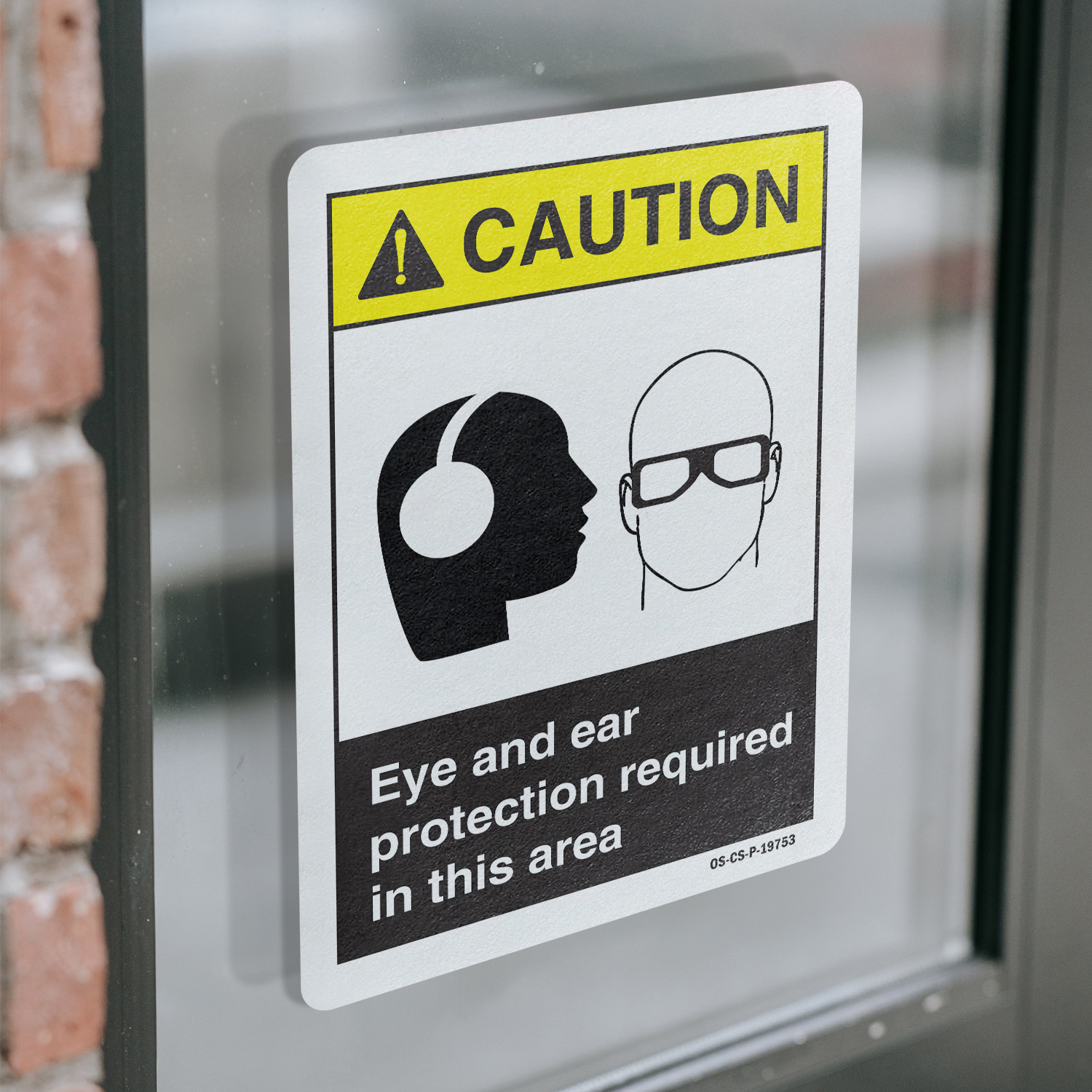 Eye And Ear Protection ANSI Caution Sign Metal, Plastic, Or Decal - 5 or 10 Pack - Picture 15 of 43