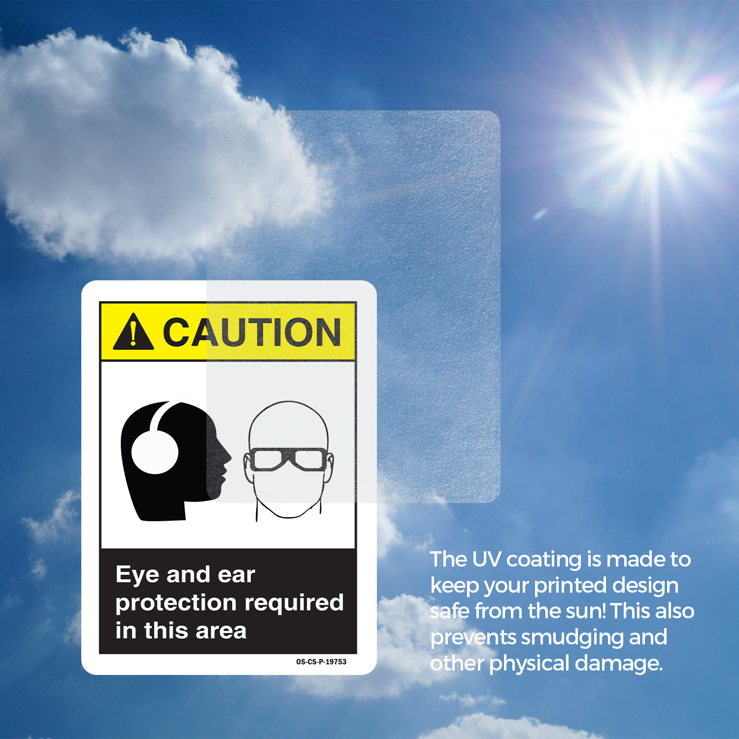 Eye And Ear Protection ANSI Caution Sign Metal, Plastic, Or Decal - 5 or 10 Pack - Picture 16 of 43